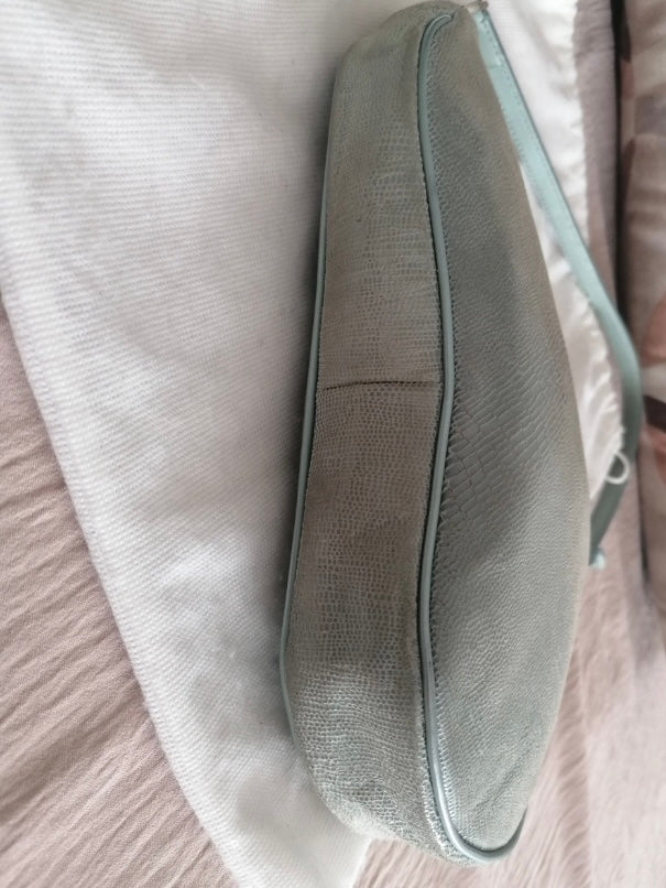 Dior mini saddle lucertola azzurra