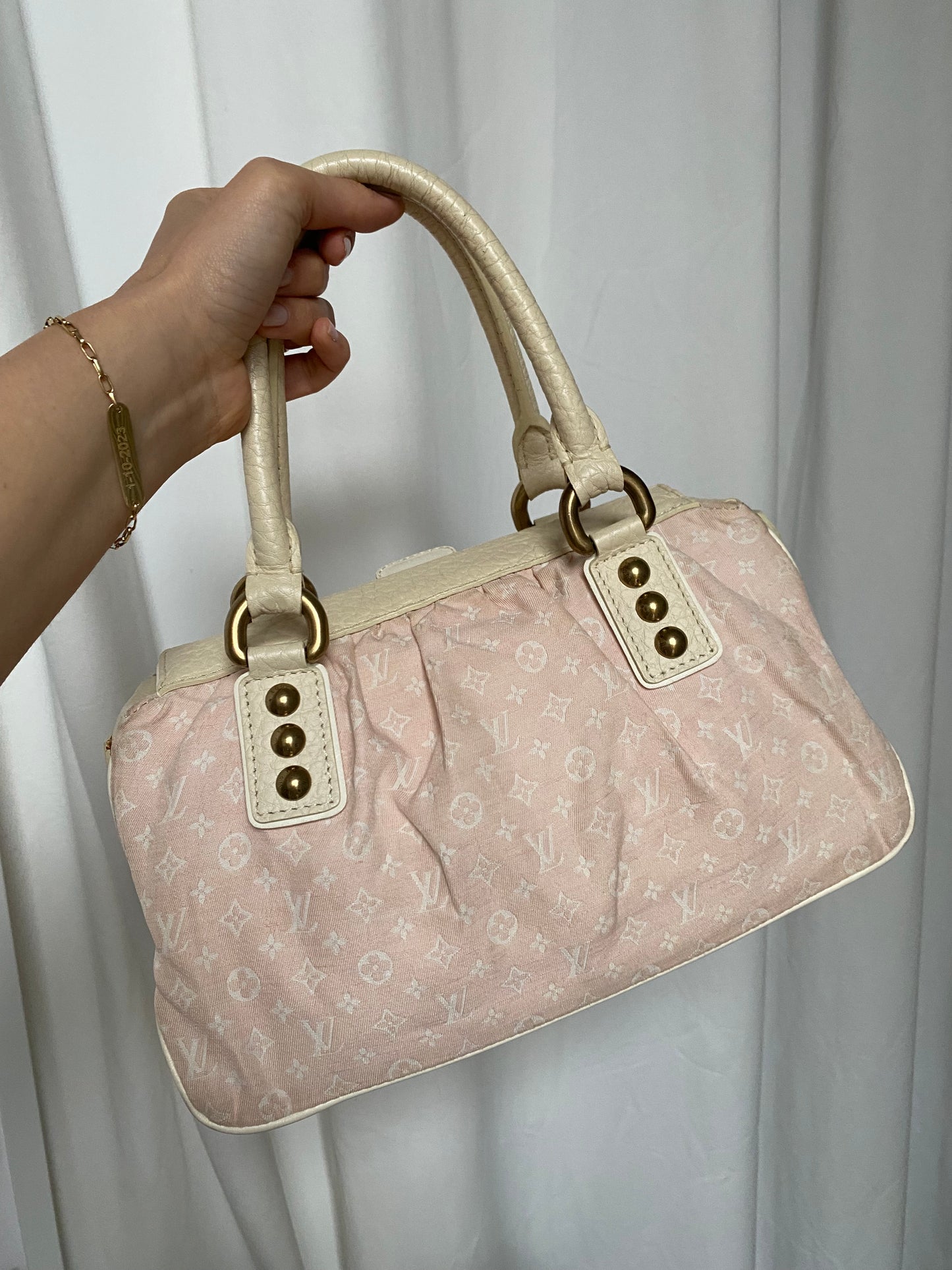 Louis Vuitton Mini Lin Trapeze PM denim rosa