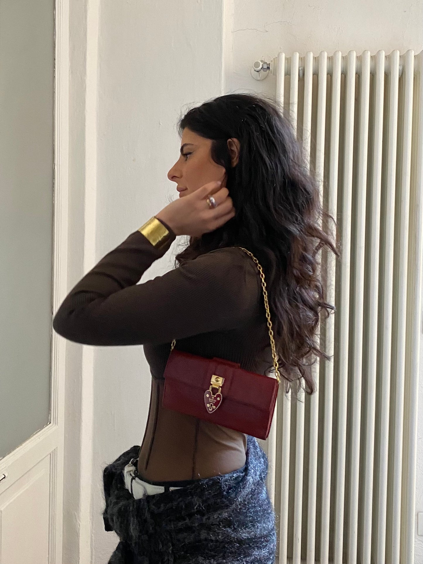 Gucci love lock pochette rossa