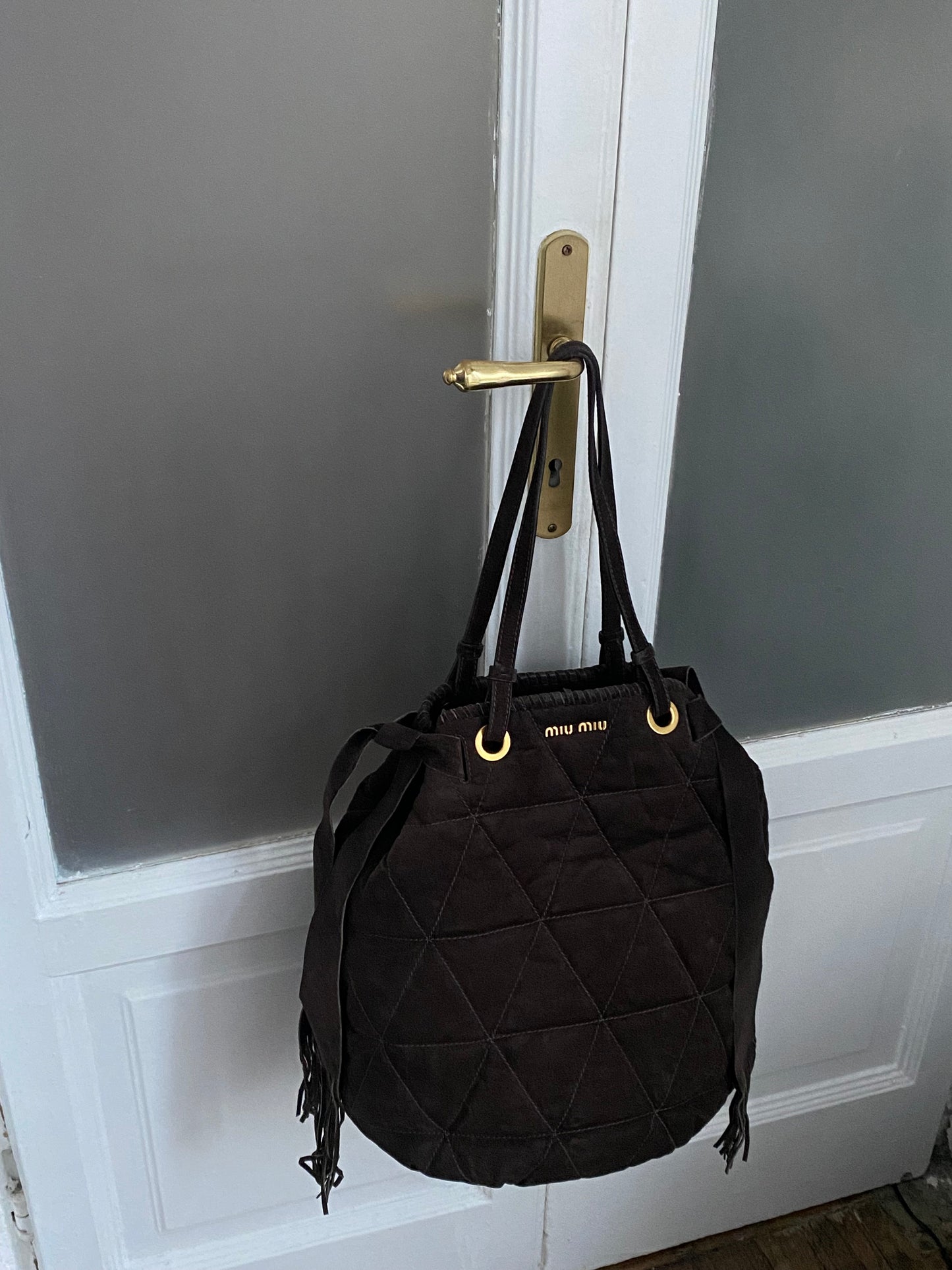 Miu miu maxi bag in camoscio