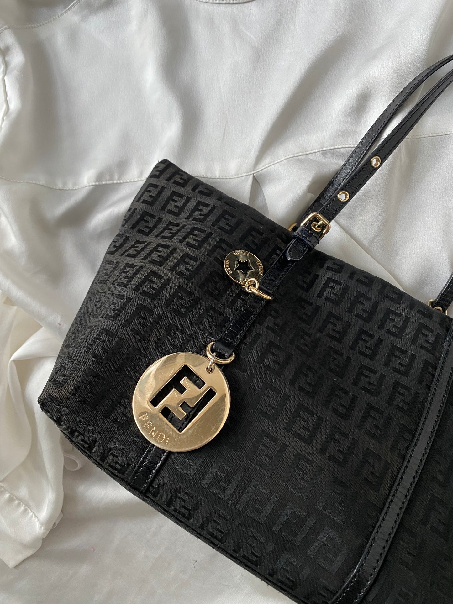 Fendi superstar mini shopping tote monogram zucchino