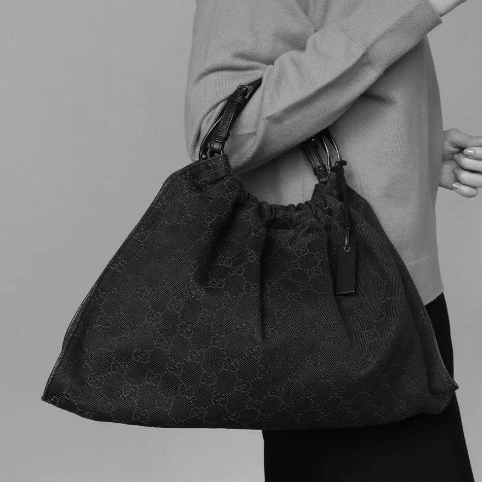 Gucci black monogram hobo