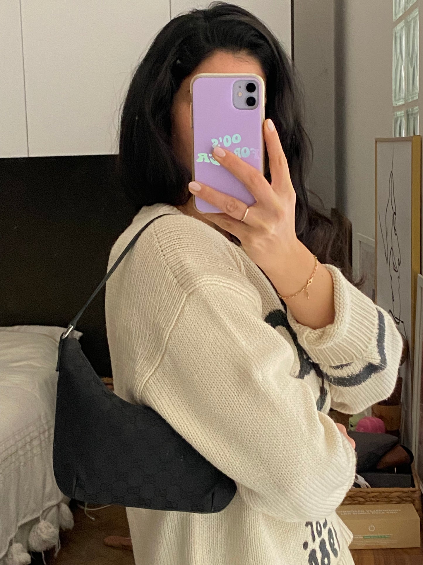 Gucci moon hobo monogram nero