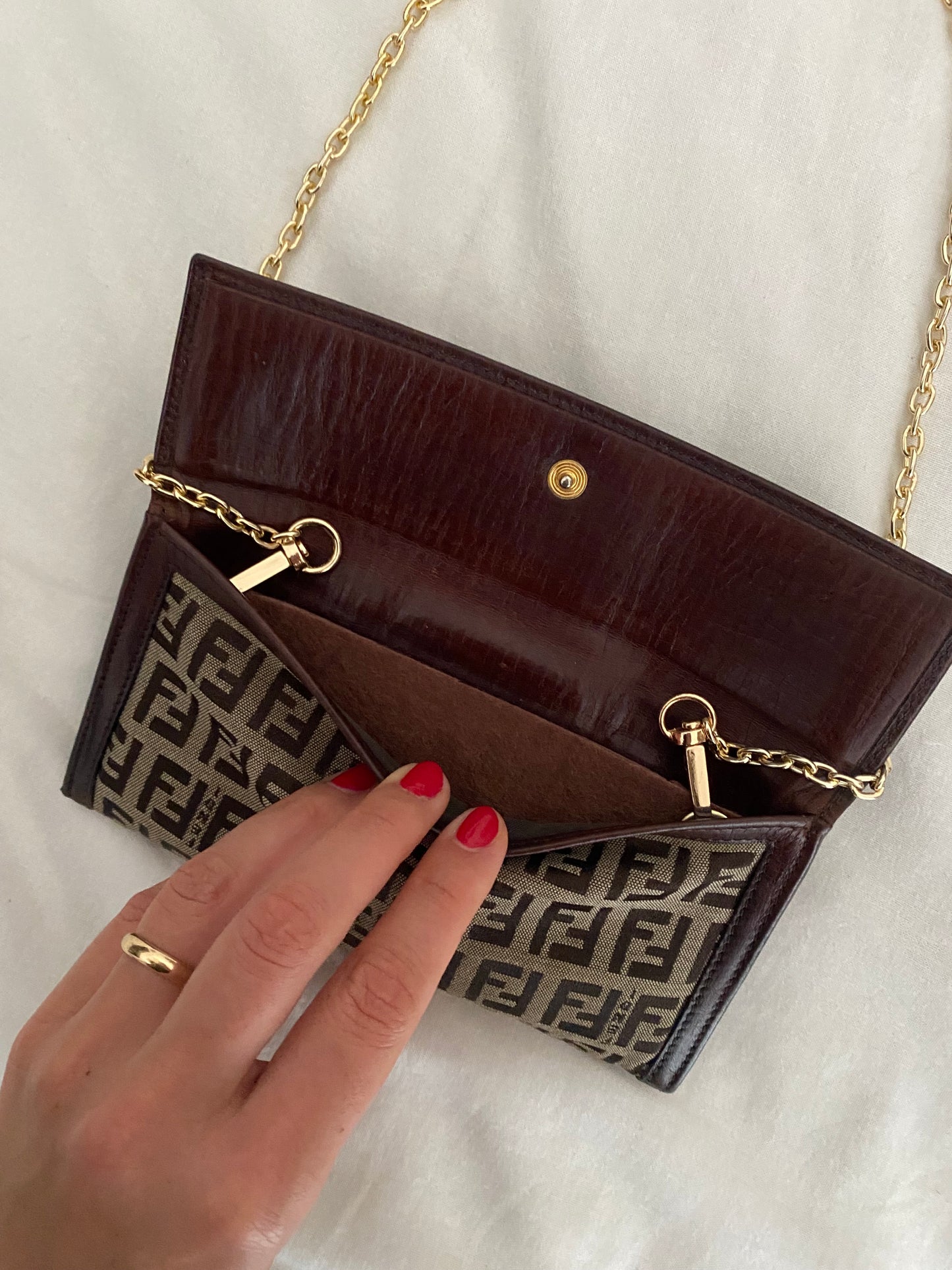 Fendi pochette zucchino maxi logo