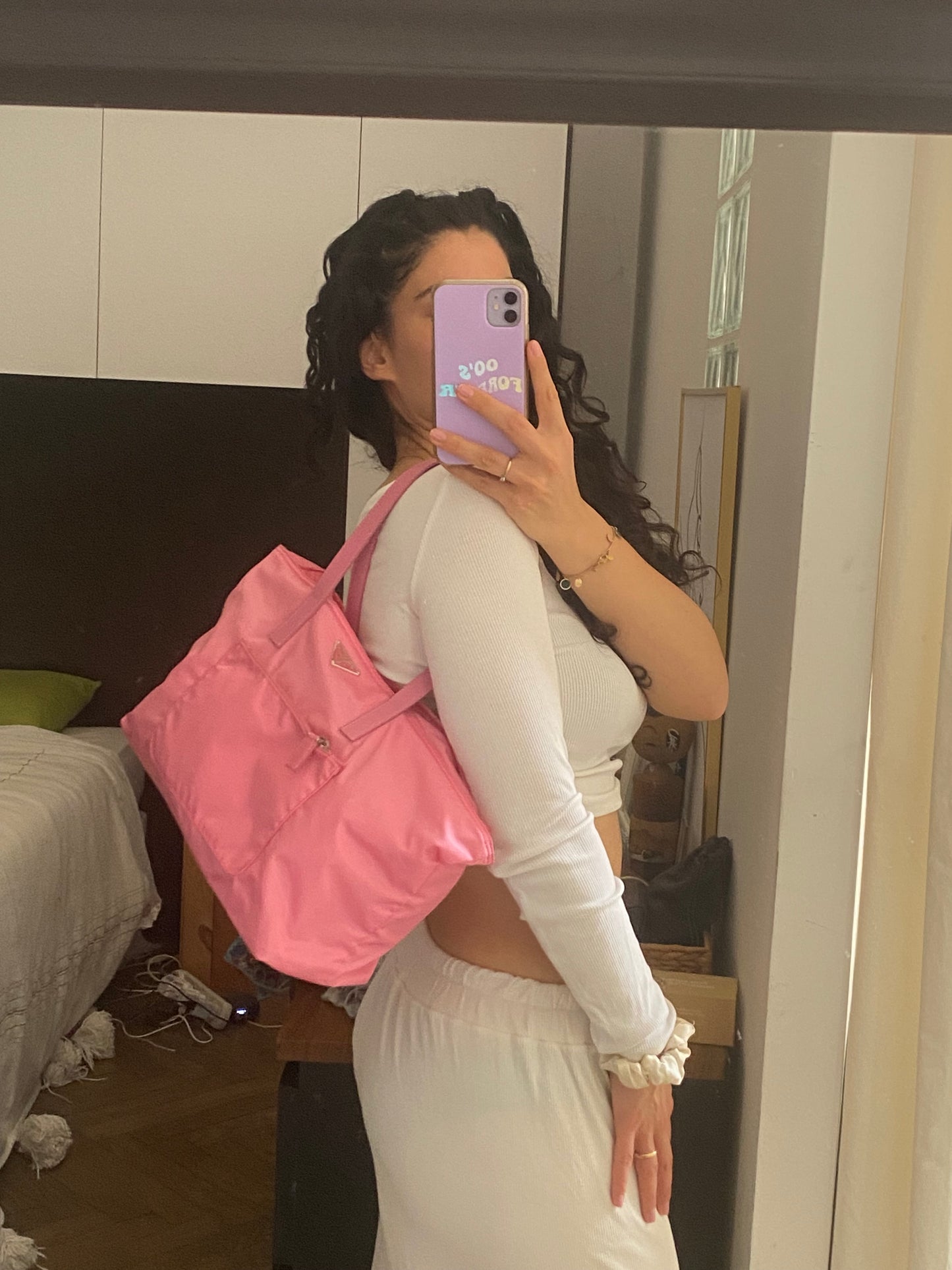 Prada tote nylon pink