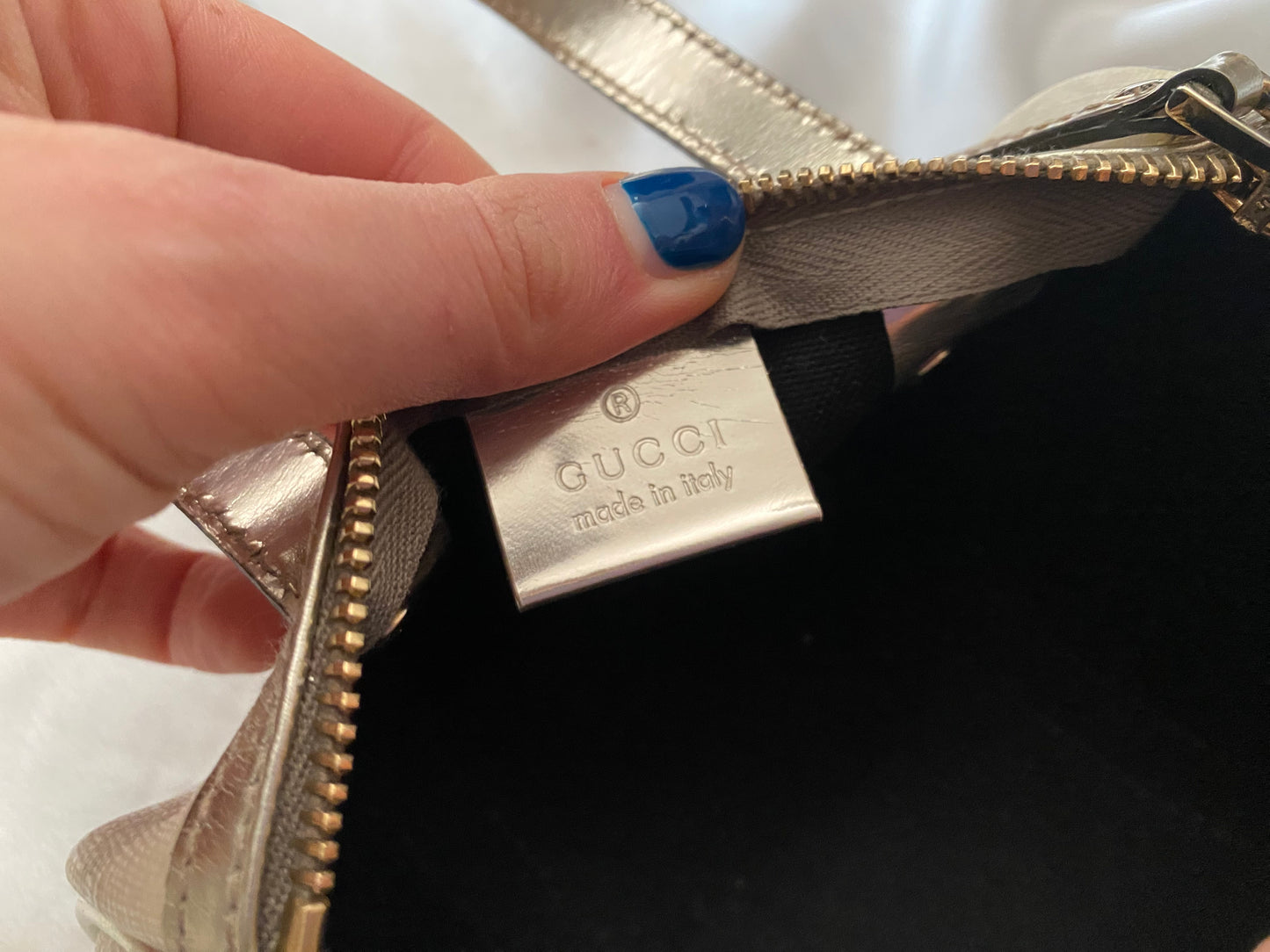 Gucci mini boston supreme joy argento