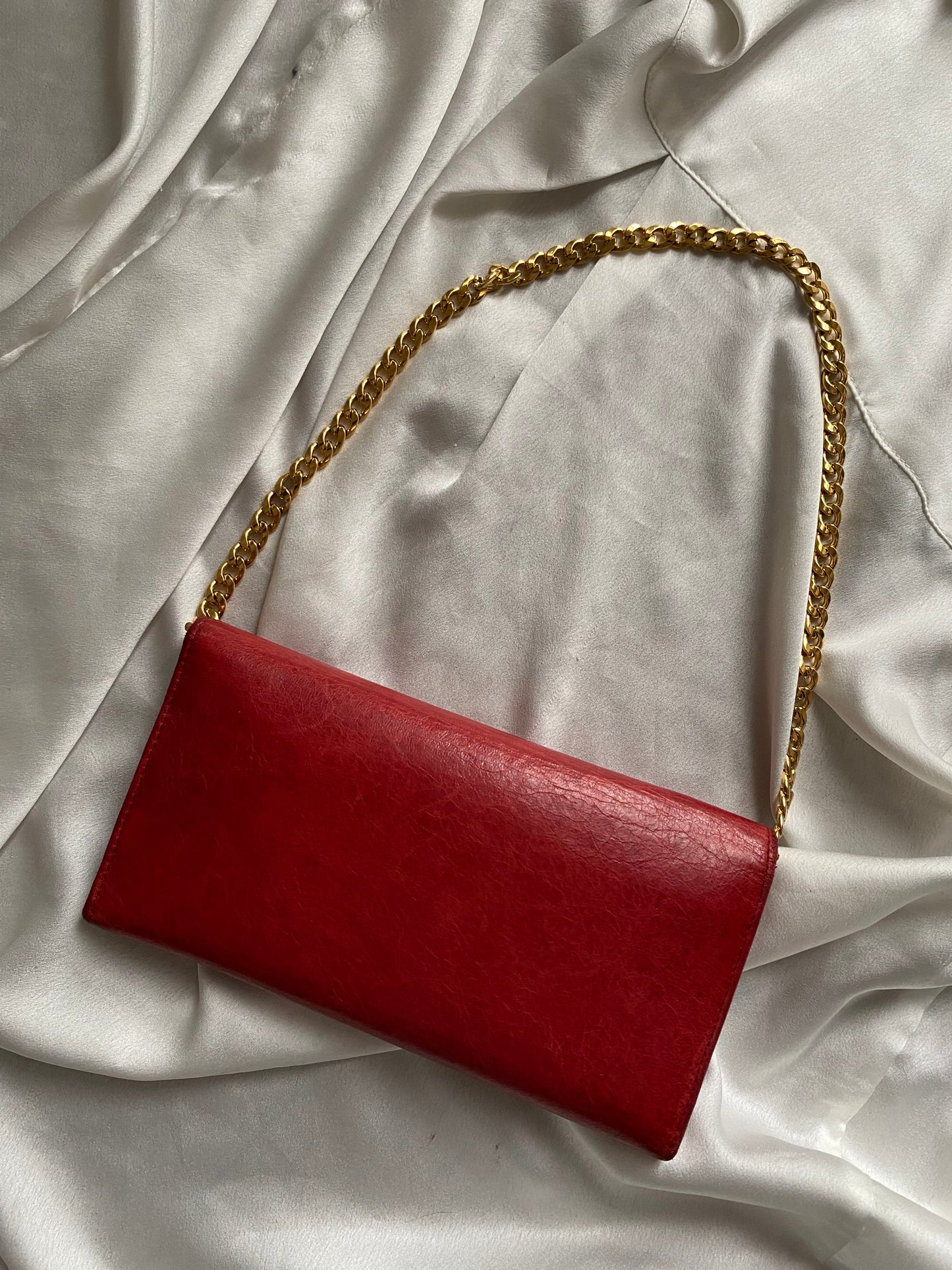 Balenciaga city pochette cherry red