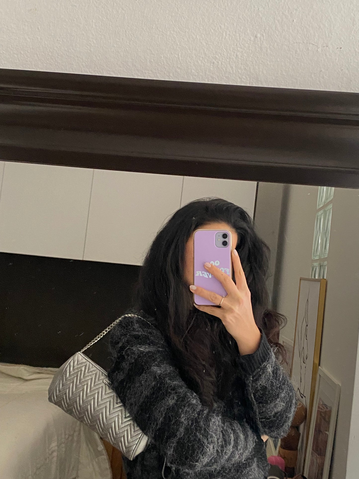 Miu Miu pochette argento metallizzato