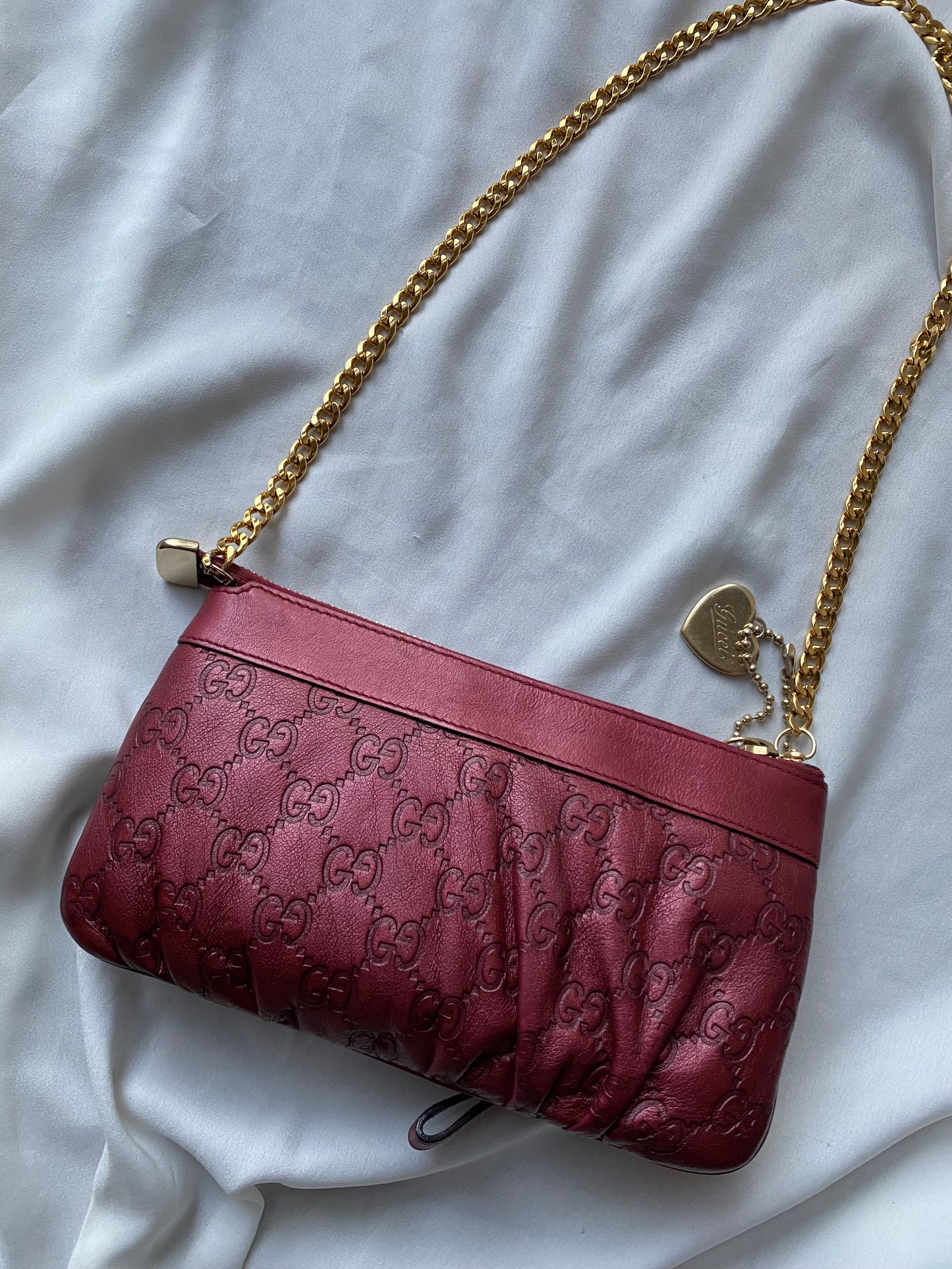 Gucci pochette burgundy riflessi rubino