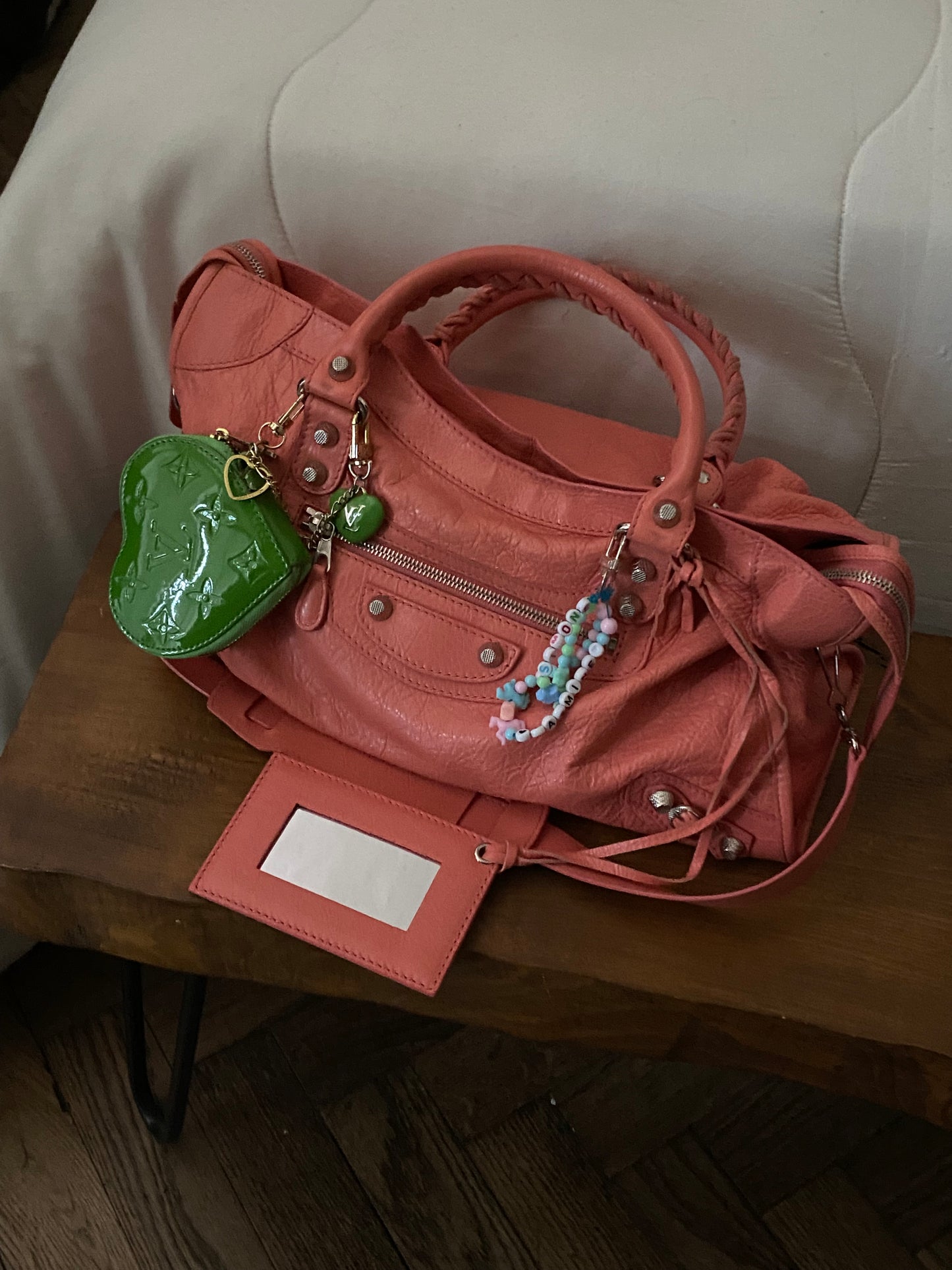 Balenciaga city rose azalee giant hw silver