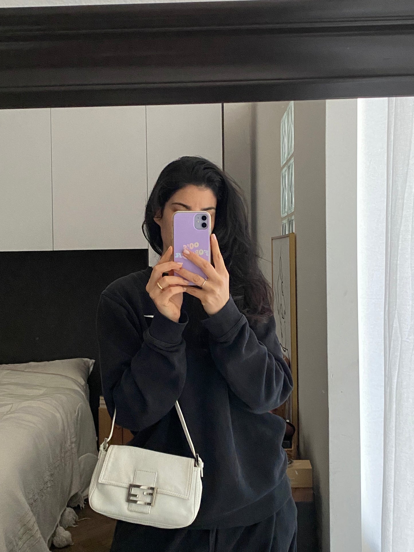 Fendi mini mamma pelle bianca