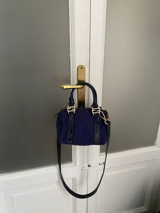 Mini bauletto Fendi monogram zucchino blu