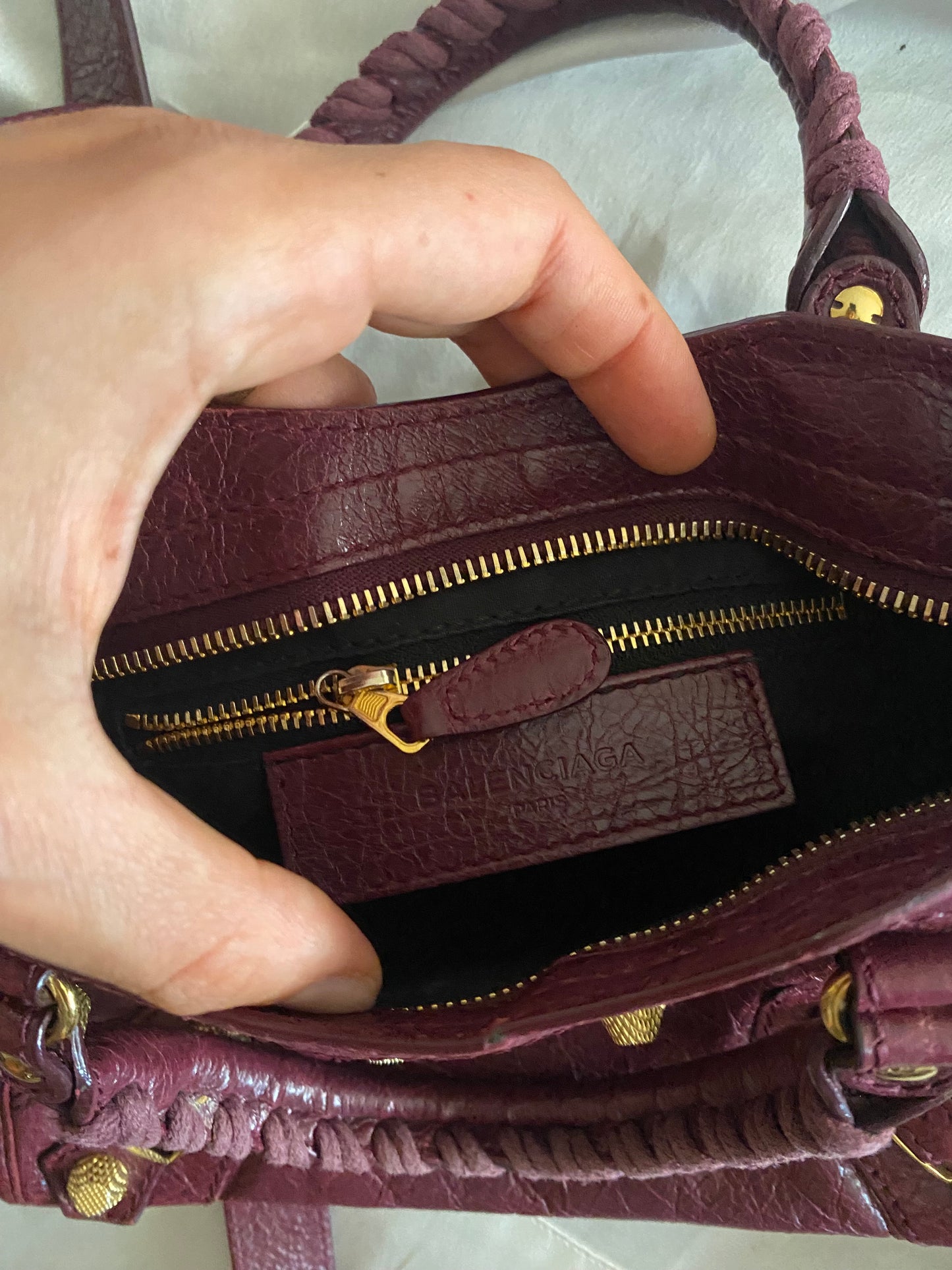 Balenciaga mini city violet prune f/w 2016