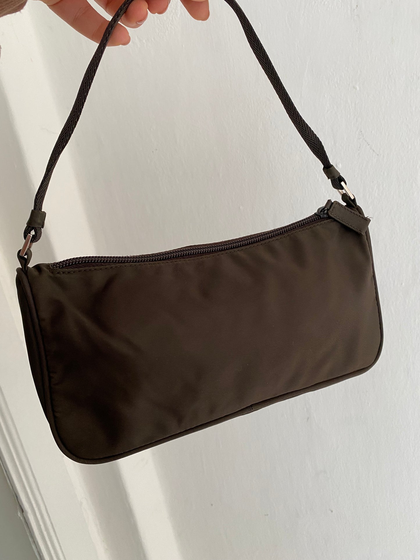 Prada hobo 2002 extra dark brown