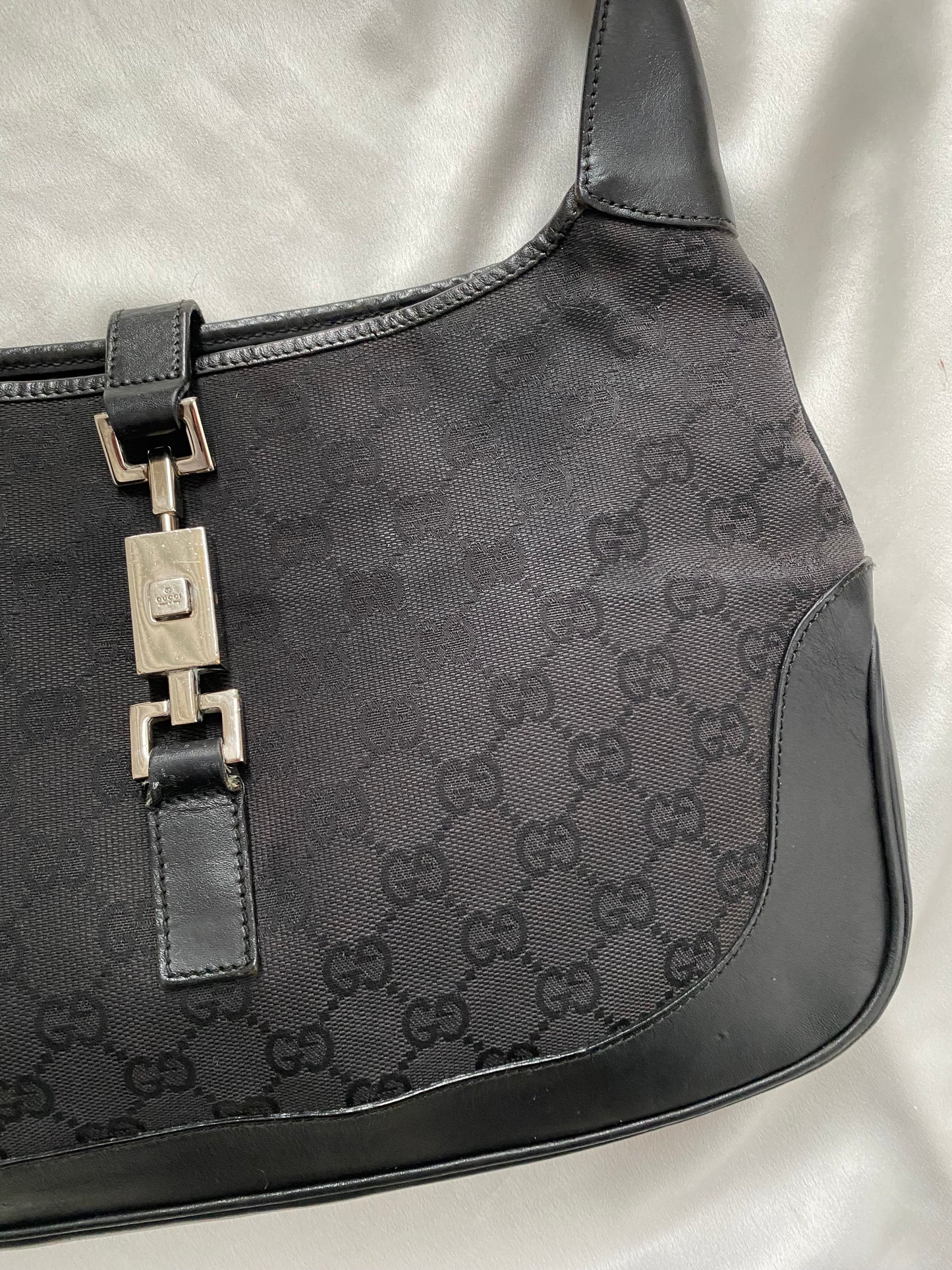 Gucci Jackie monogram nero hardware argento era Tom Ford