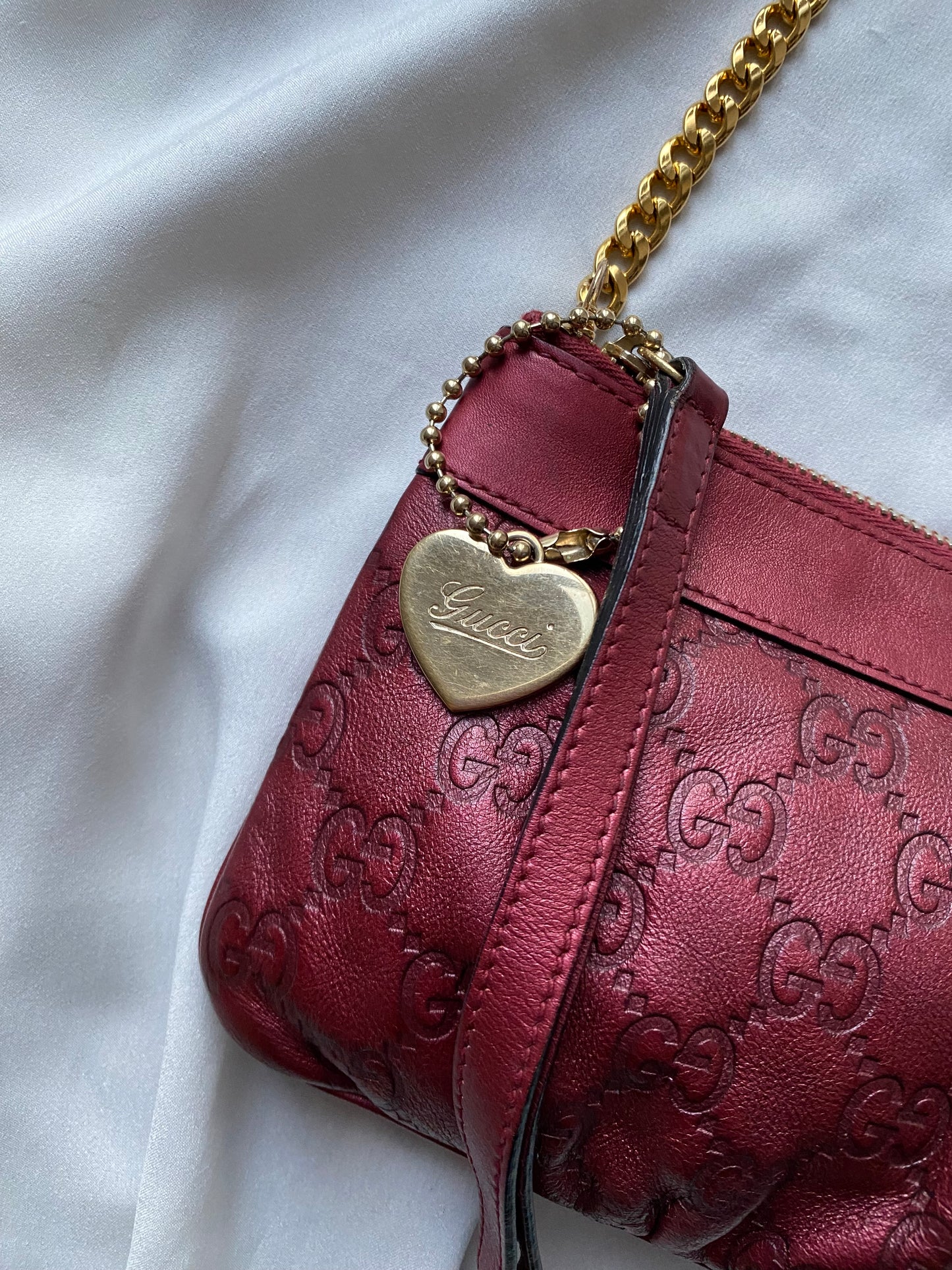 Gucci pochette burgundy riflessi rubino