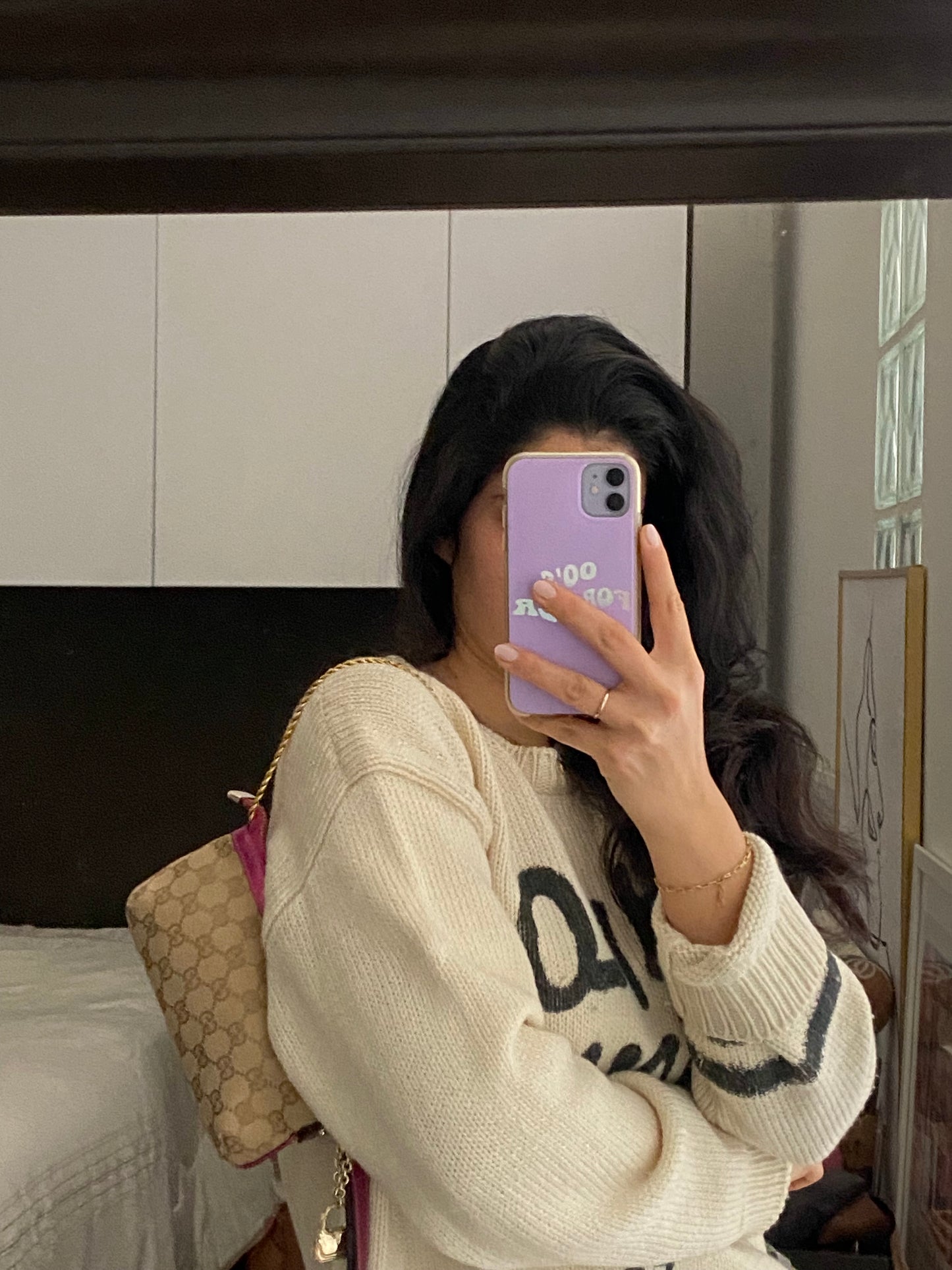 Gucci pochette monogram beige e fucsia