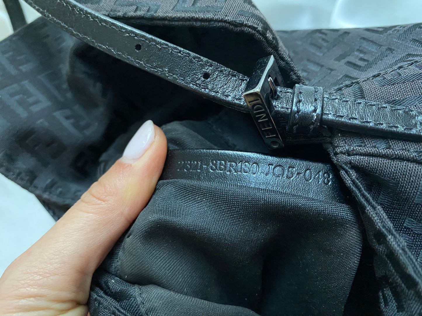 Fendi baguette mini mamma monogram black