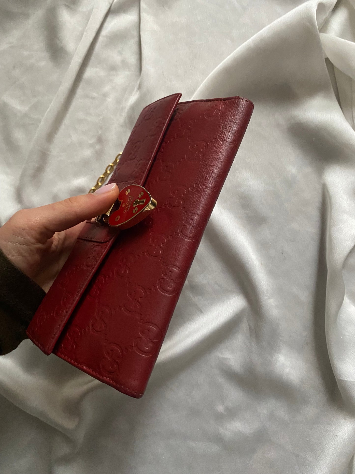 Gucci love lock pochette rossa