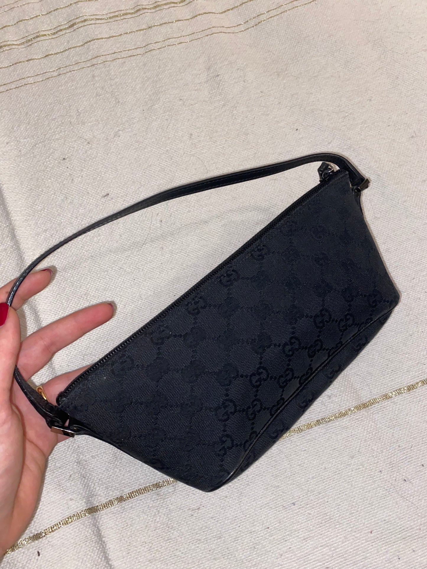 Gucci black monogram boat