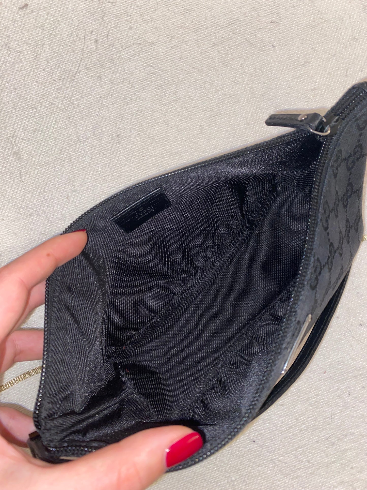 Gucci black monogram boat