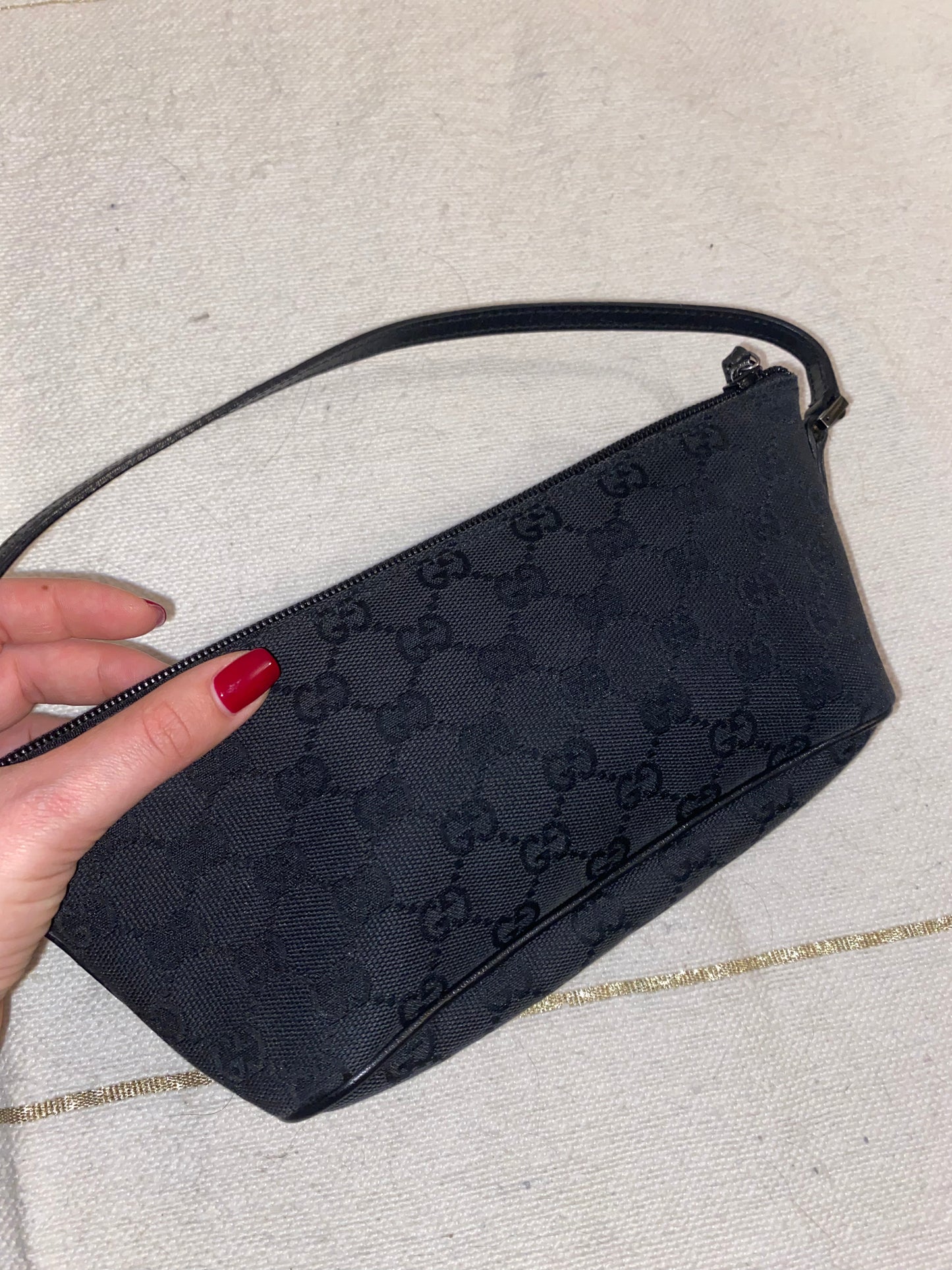 Gucci black monogram boat