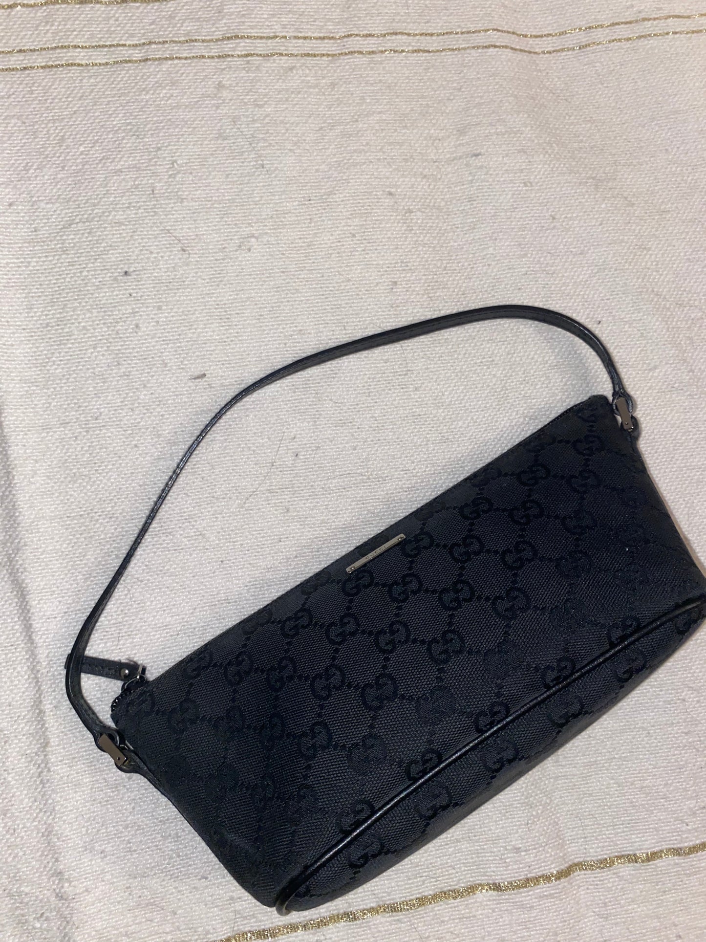 Gucci black monogram boat