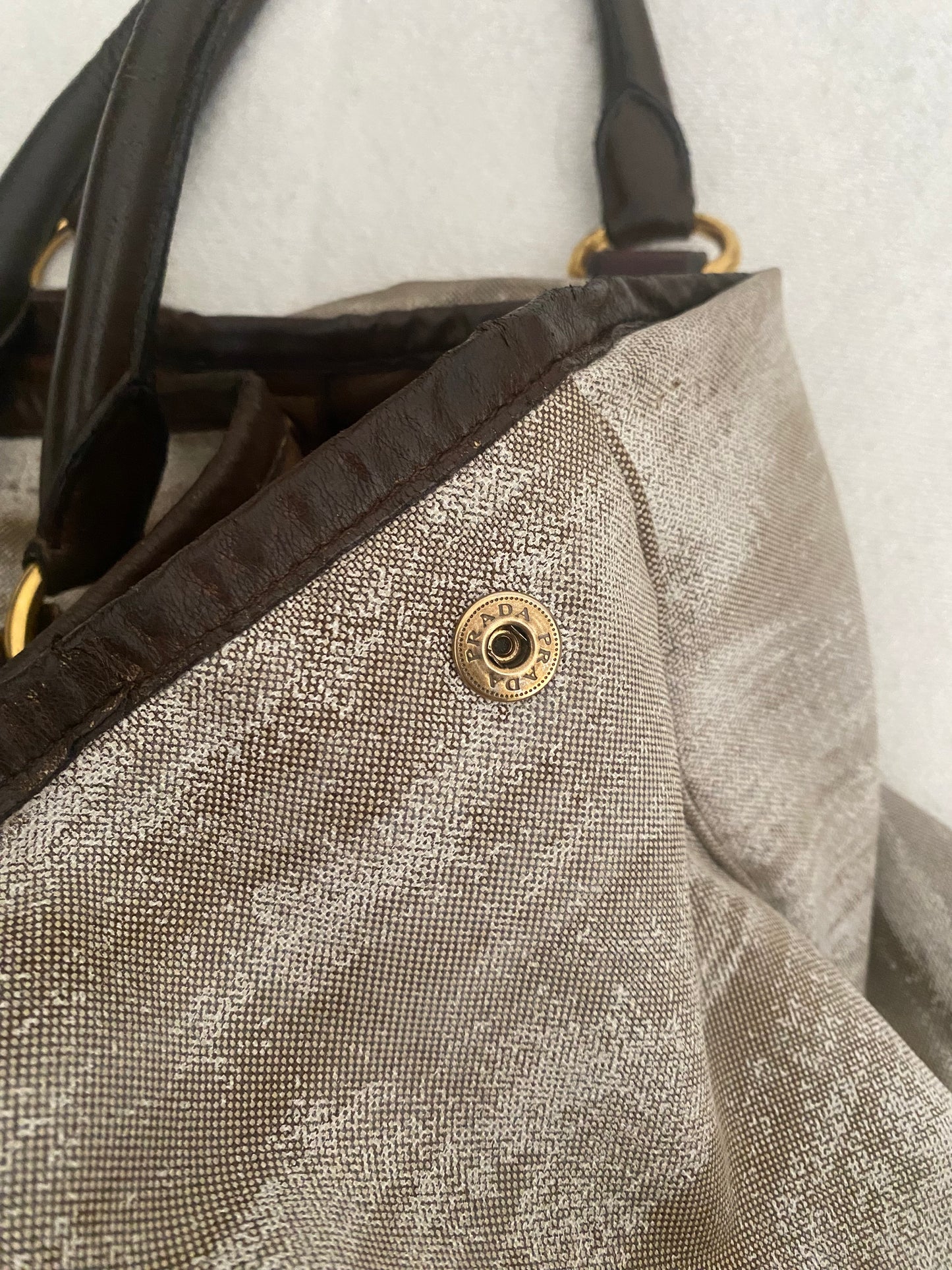 Prada distressed maxi tote