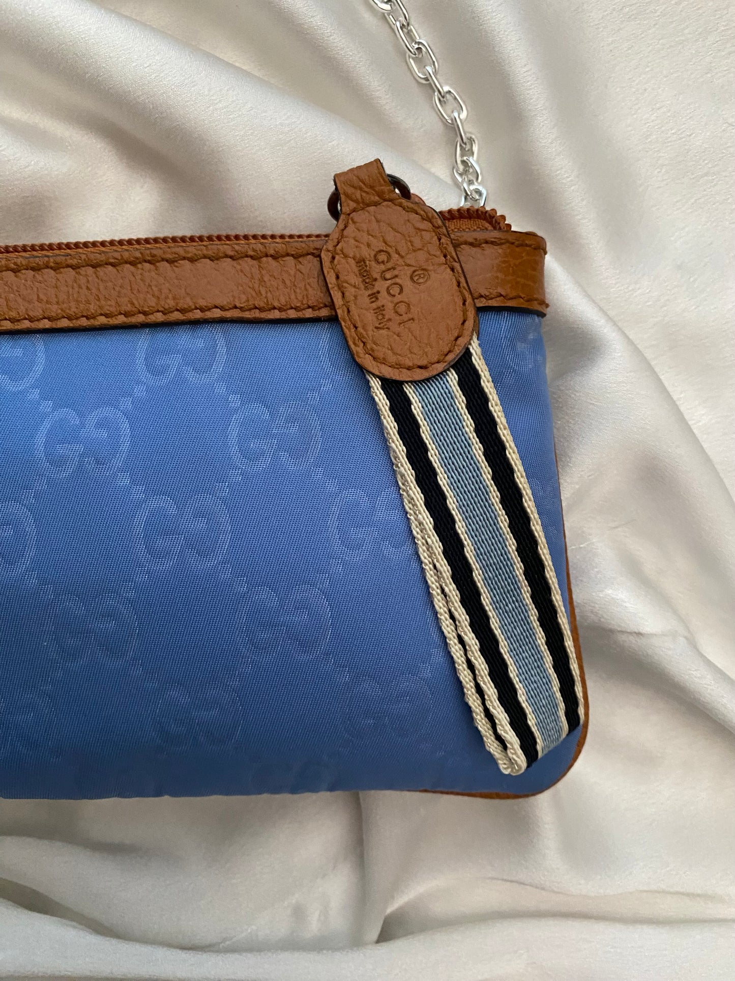 Gucci Pochette nylon monogram blu