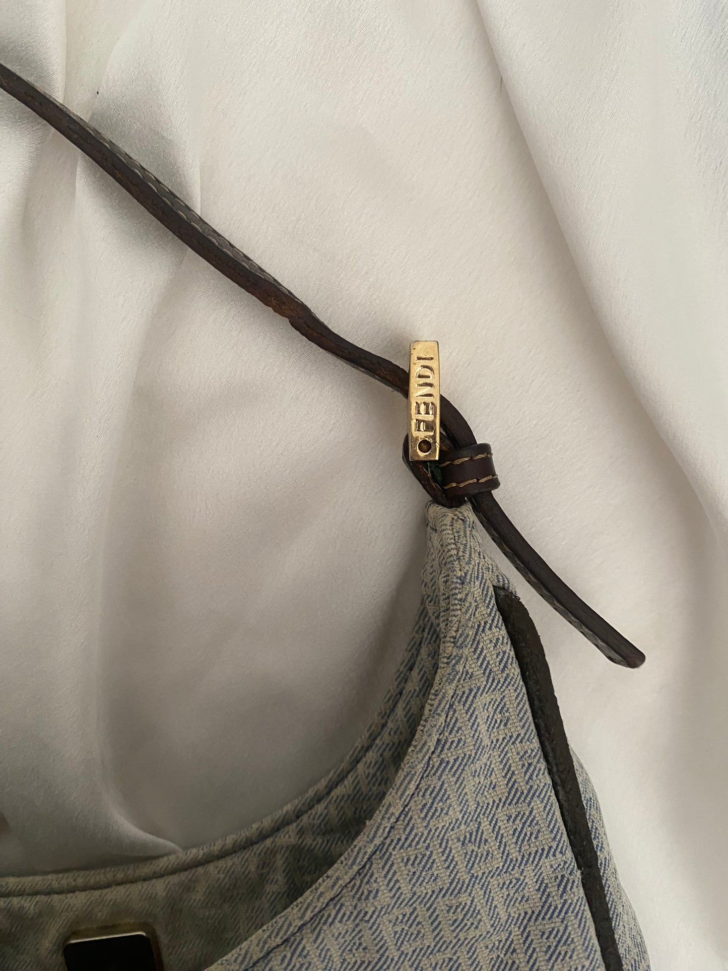 Fendi hobo faded denim blue