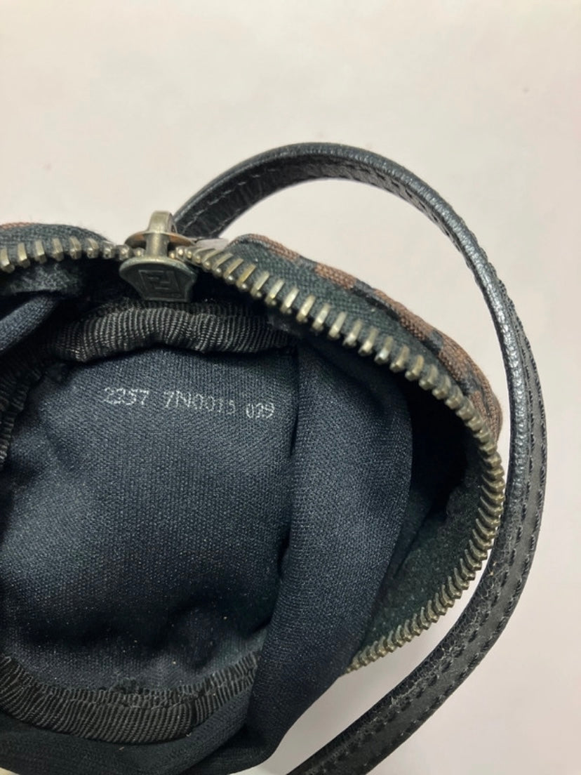 Fendi round mini pochette zucchino brown