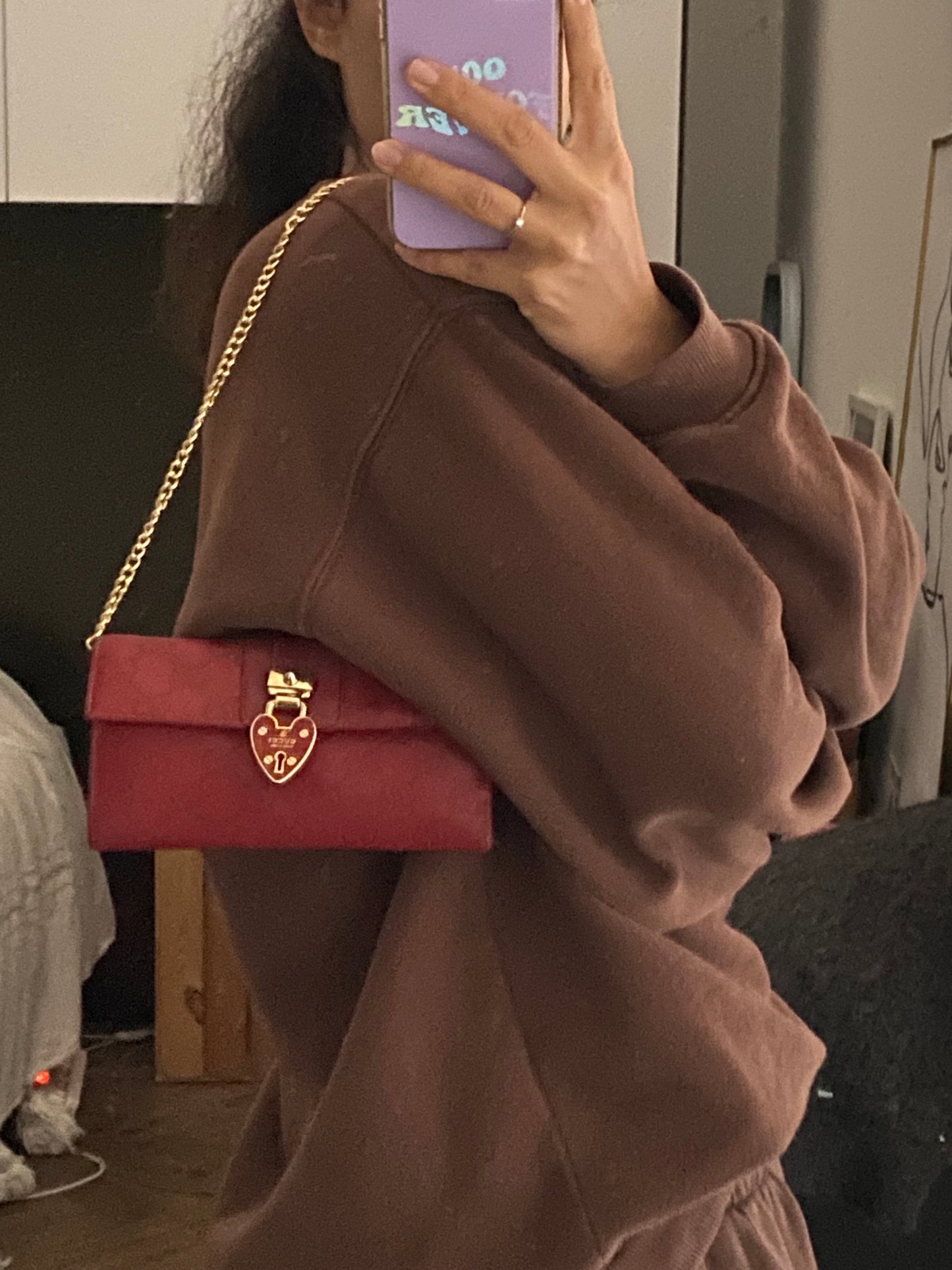 Gucci heart lock pochette