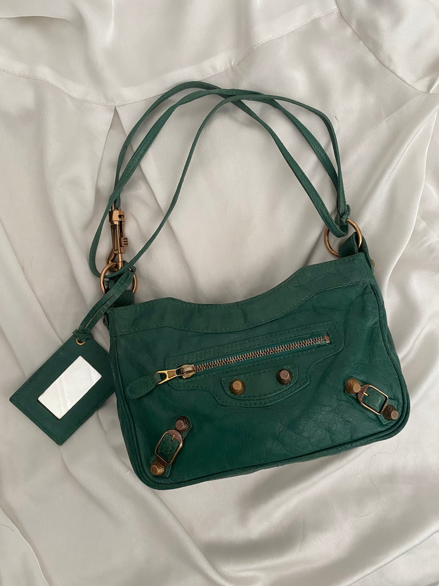 Balenciaga motocross 12 giant hip bag verde giada