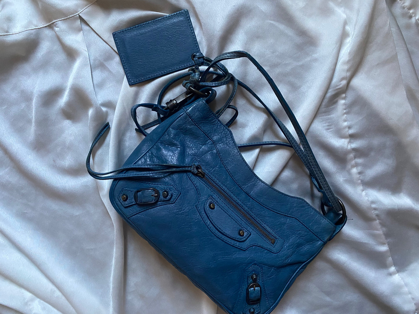 Balenciaga motocross 12 giant hip bag sky blue