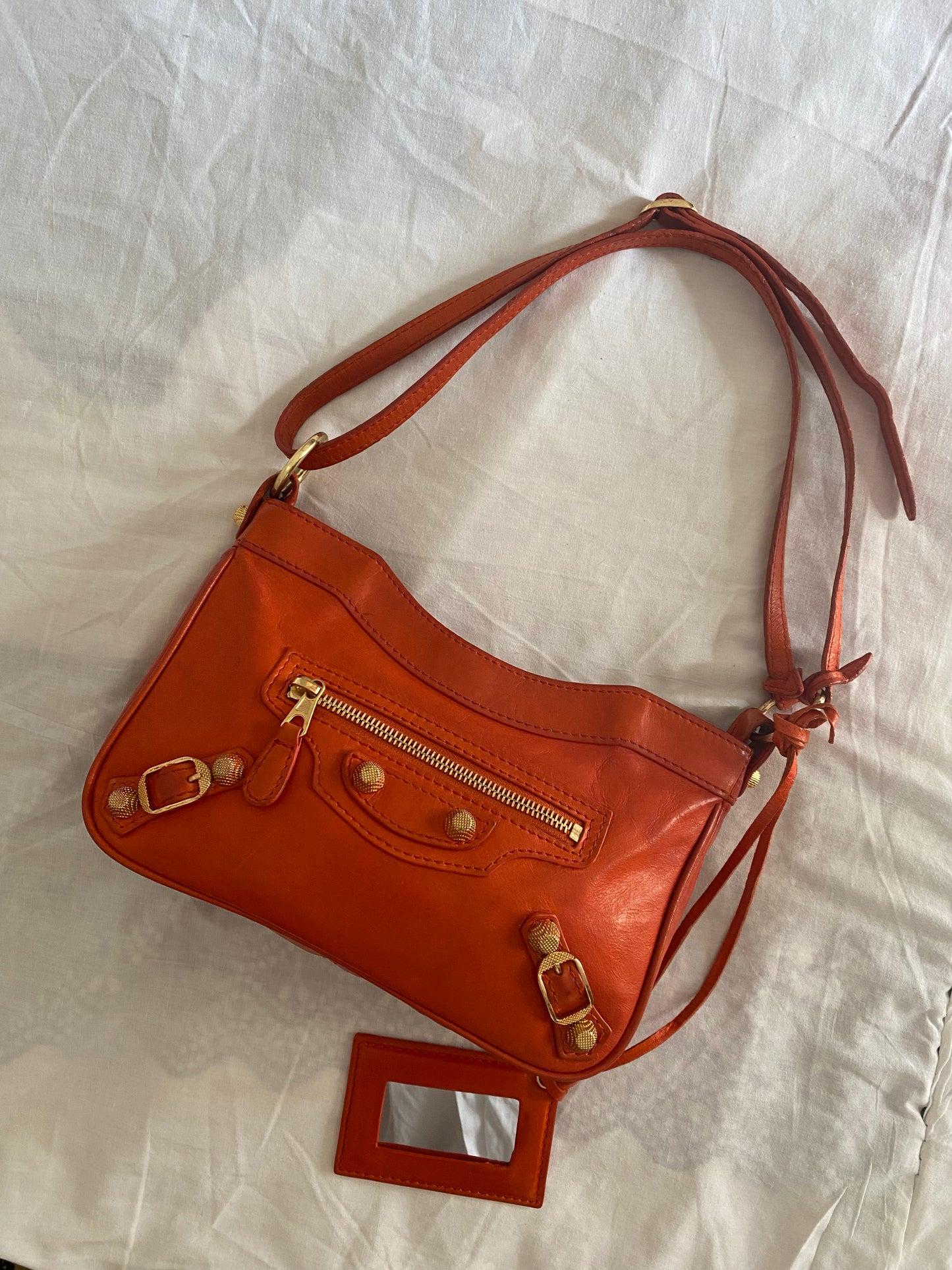 Balenciaga motocross 12 giant hip bag tangerine