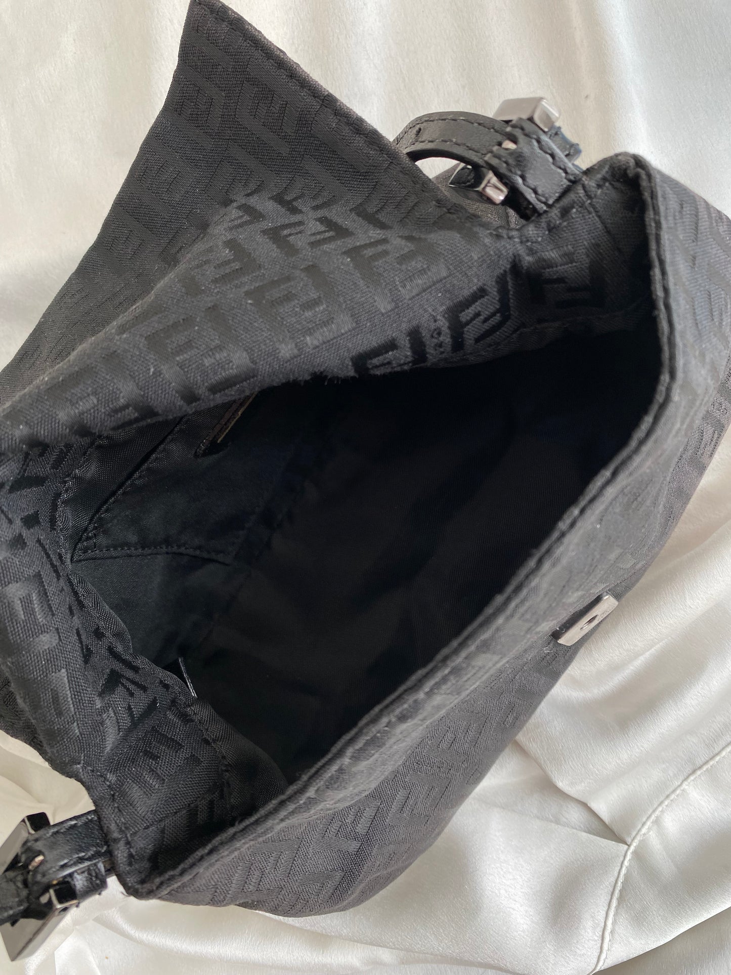 Fendi mini mamma baguette monogram black