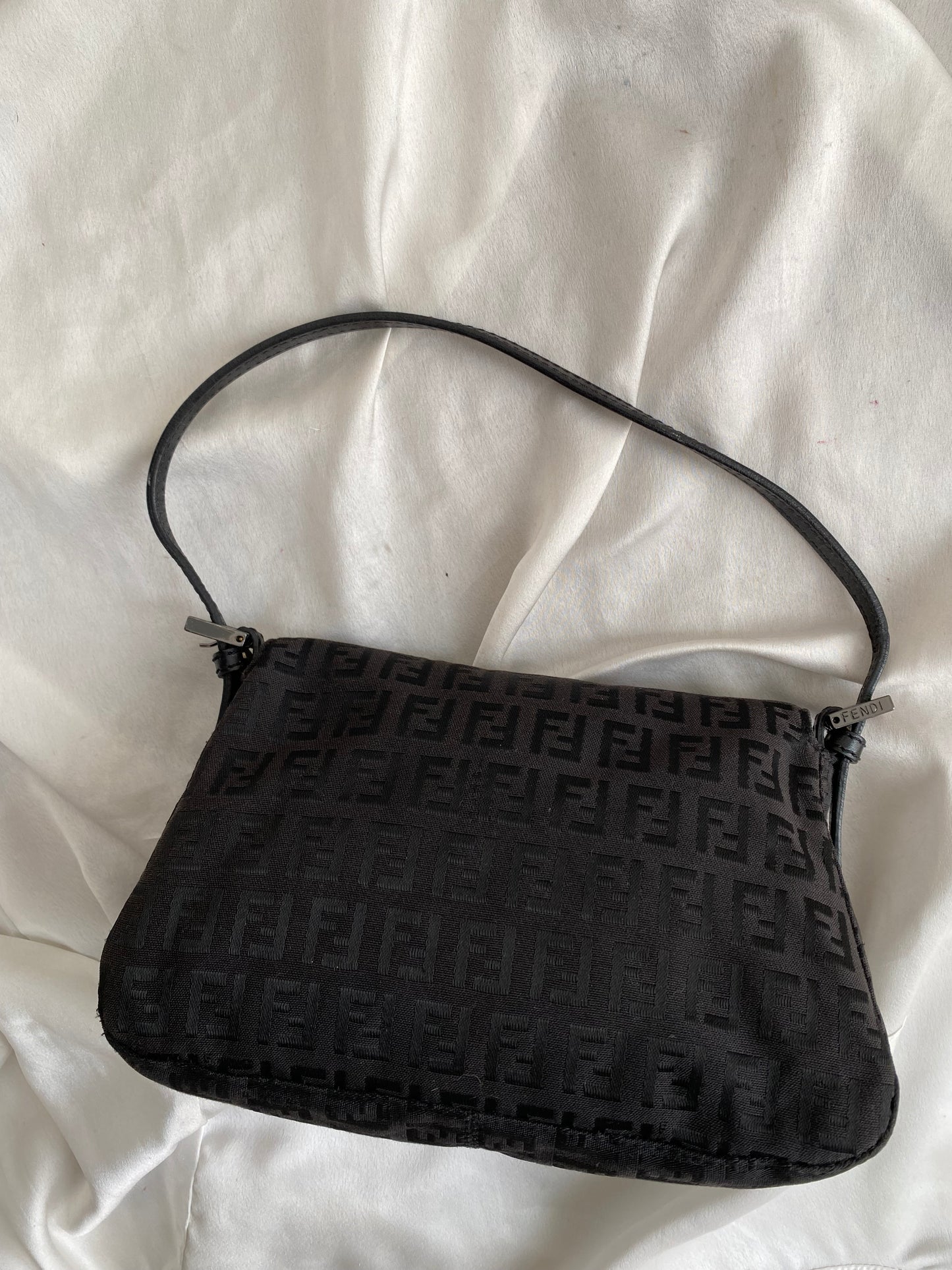 Fendi mini mamma baguette monogram black