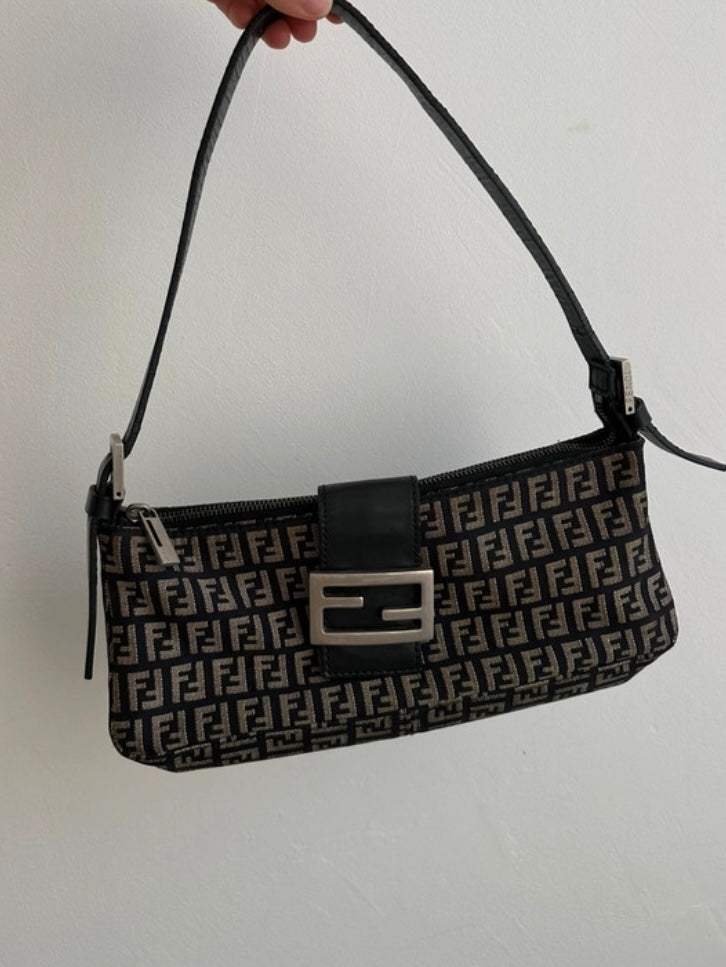 Fendi baguette monogram zucchino black