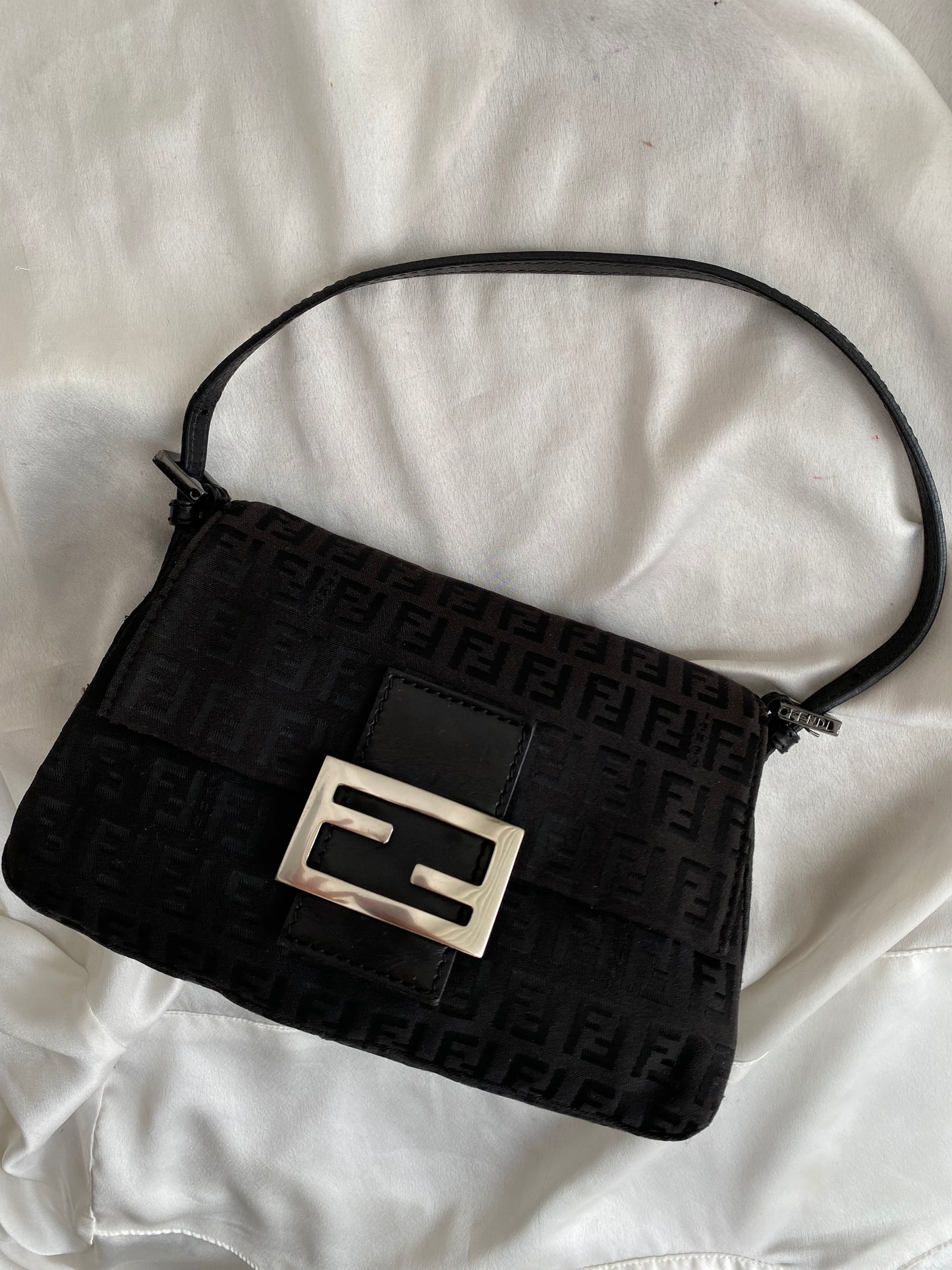 Fendi mini mamma baguette monogram black