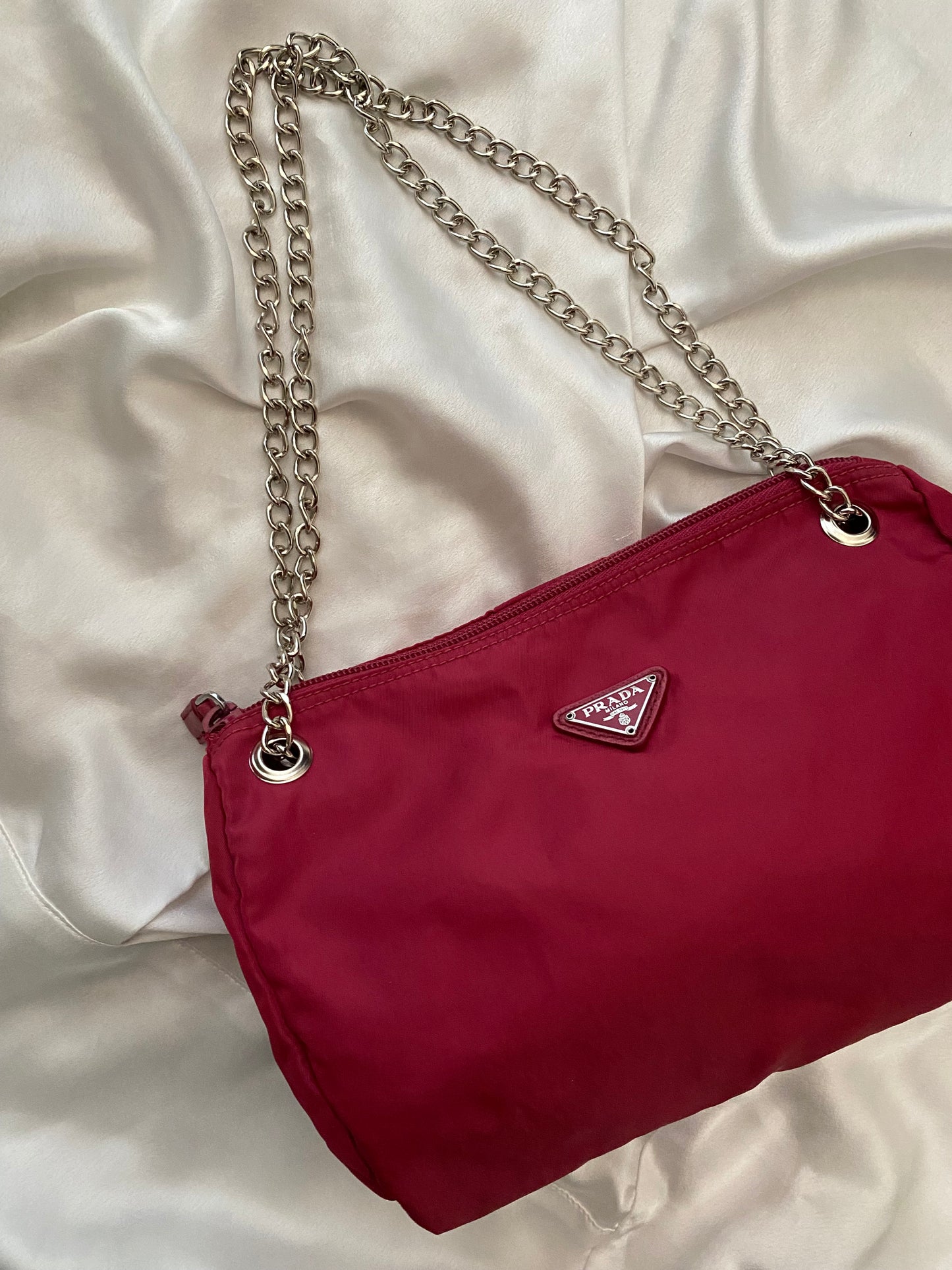 Prada Pochette nylon burgundy