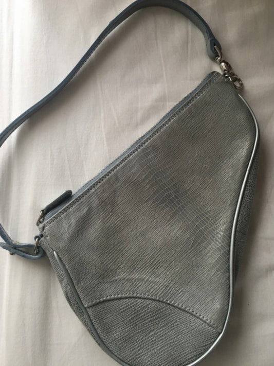 Dior mini saddle lucertola azzurra