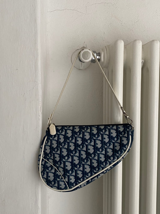 Dior mini saddle monogram blue