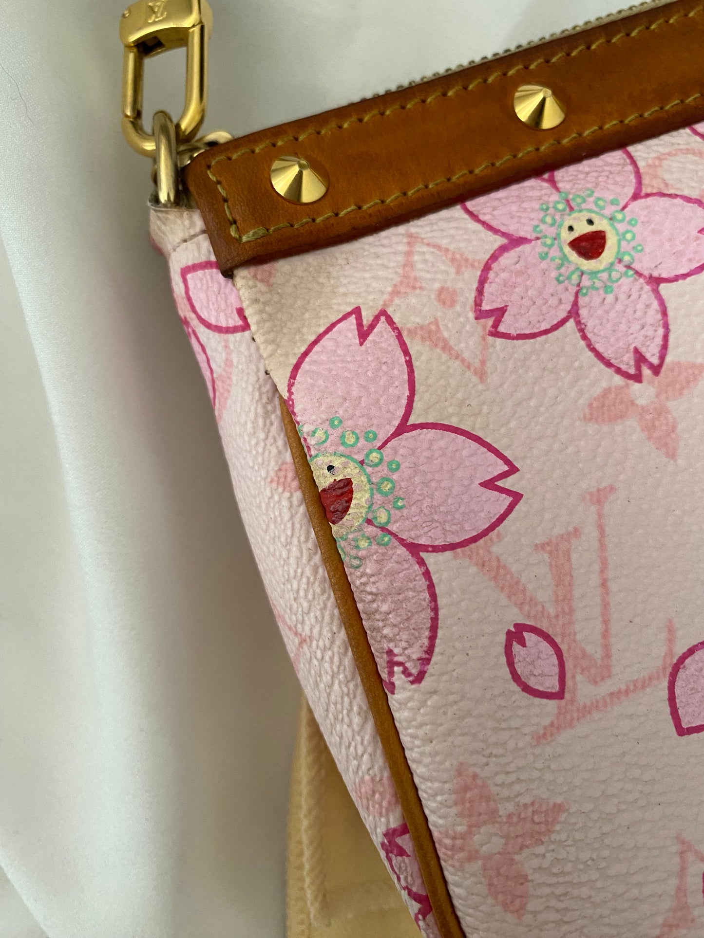 Louis Vuitton Pochette Accessoires Takashi Murakami Cherry Blossom Rosa