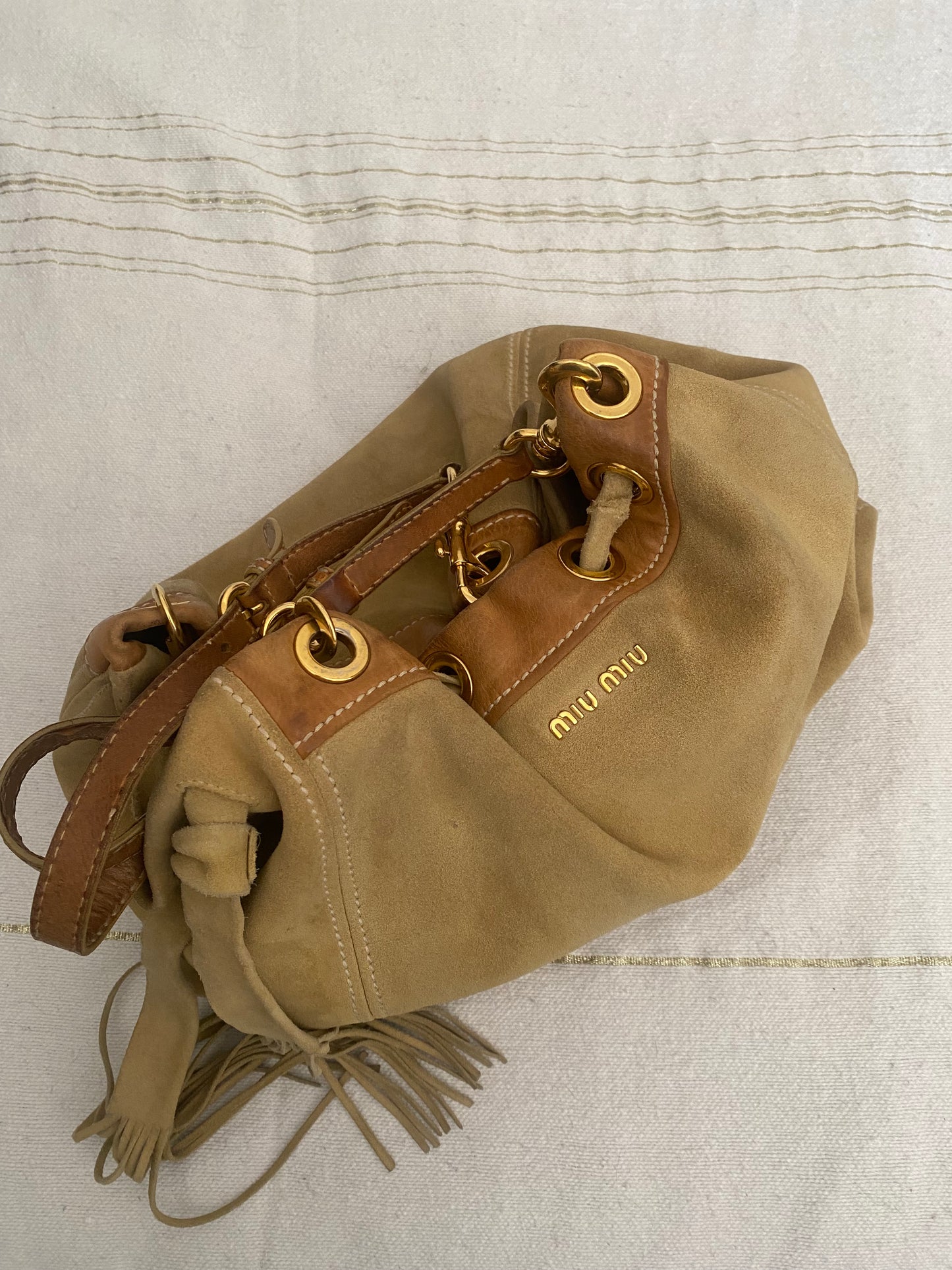 Miu miu maxi suede bag