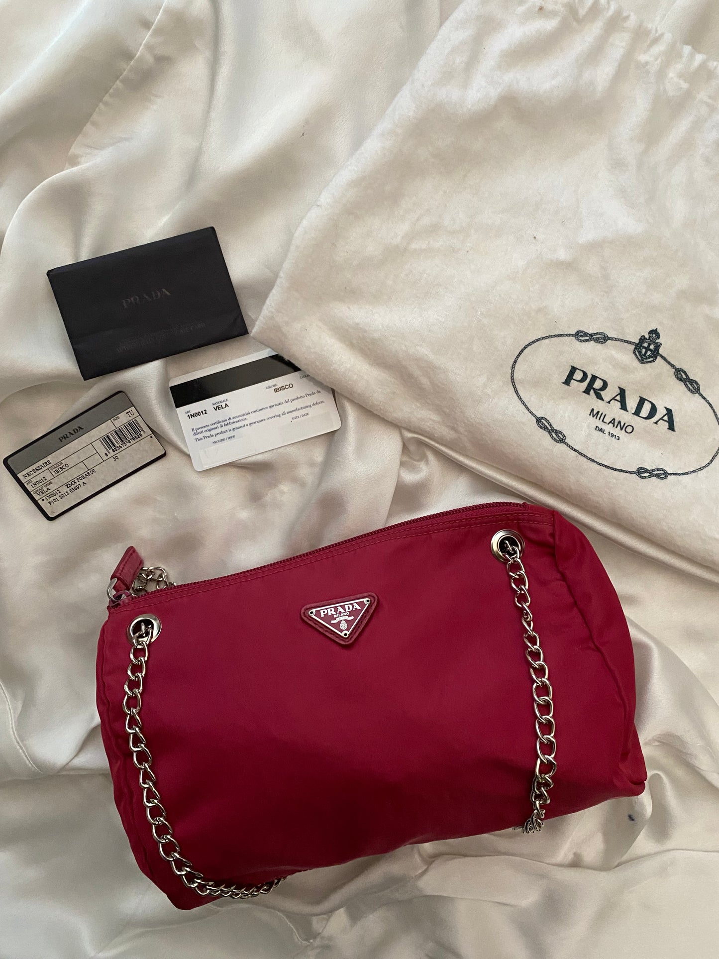 Prada Pochette nylon burgundy