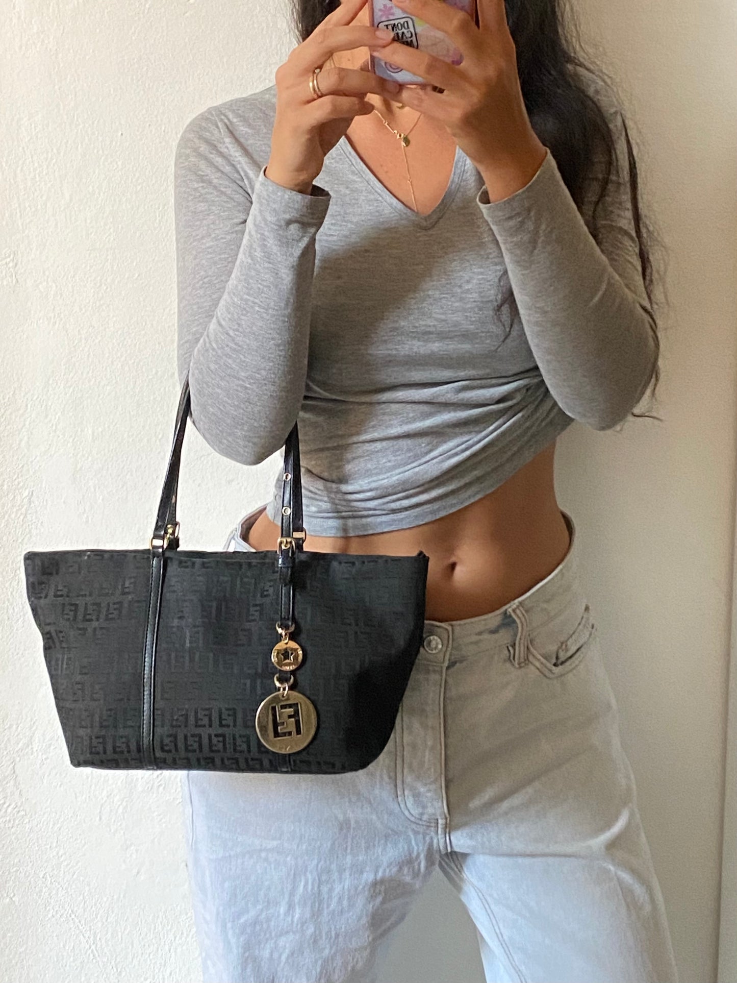 Fendi superstar mini shopping tote monogram zucchino