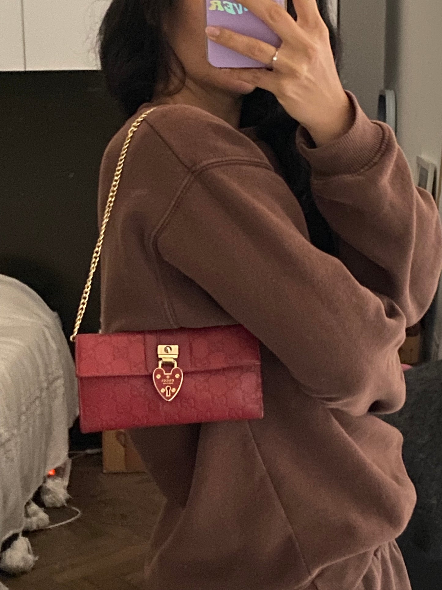 Gucci love lock pochette Cherry