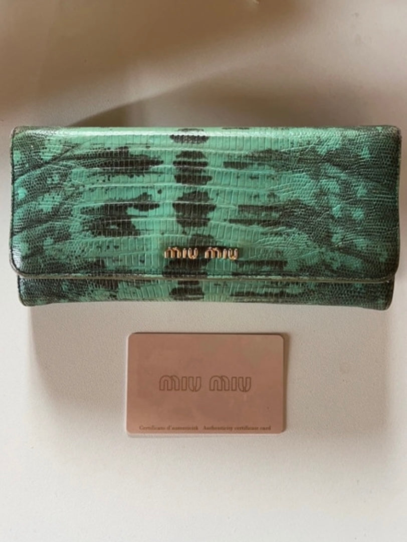 Miu miu green croc