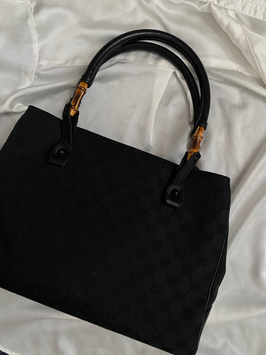 Gucci Bamboo Monogram Tote black