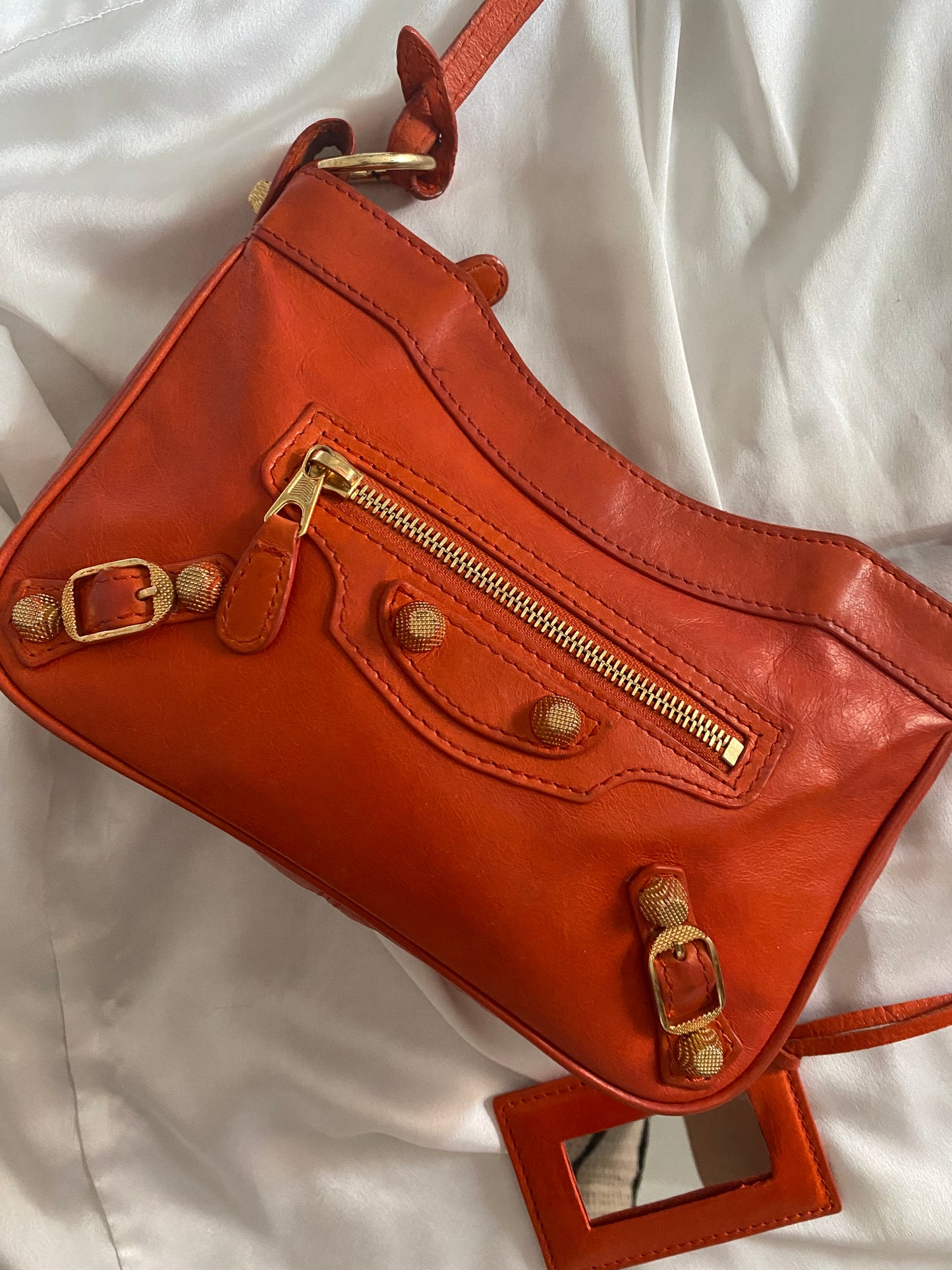 Balenciaga motocross 12 giant hip bag tangerine